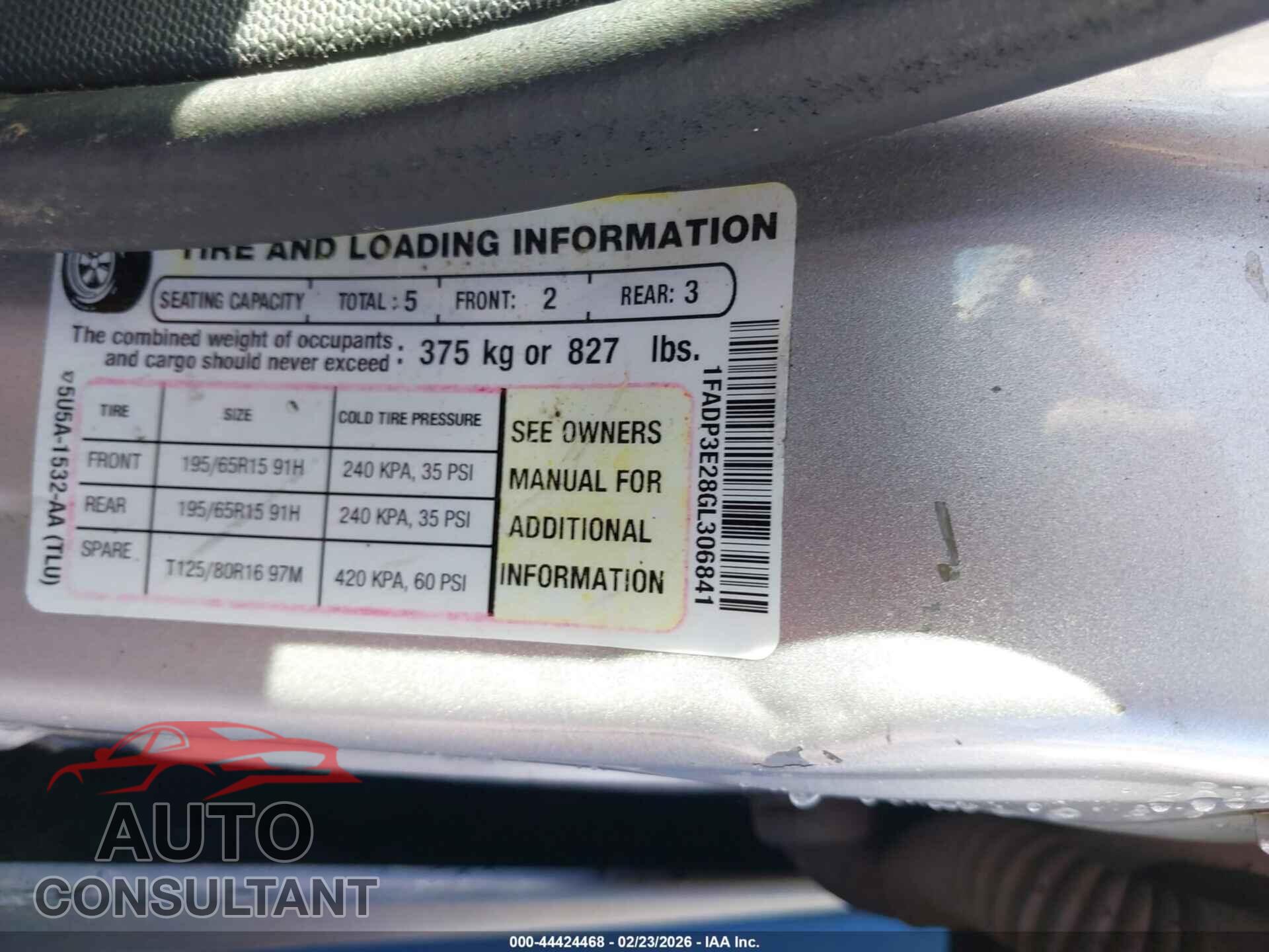FORD FOCUS 2016 - 1FADP3E28GL306841