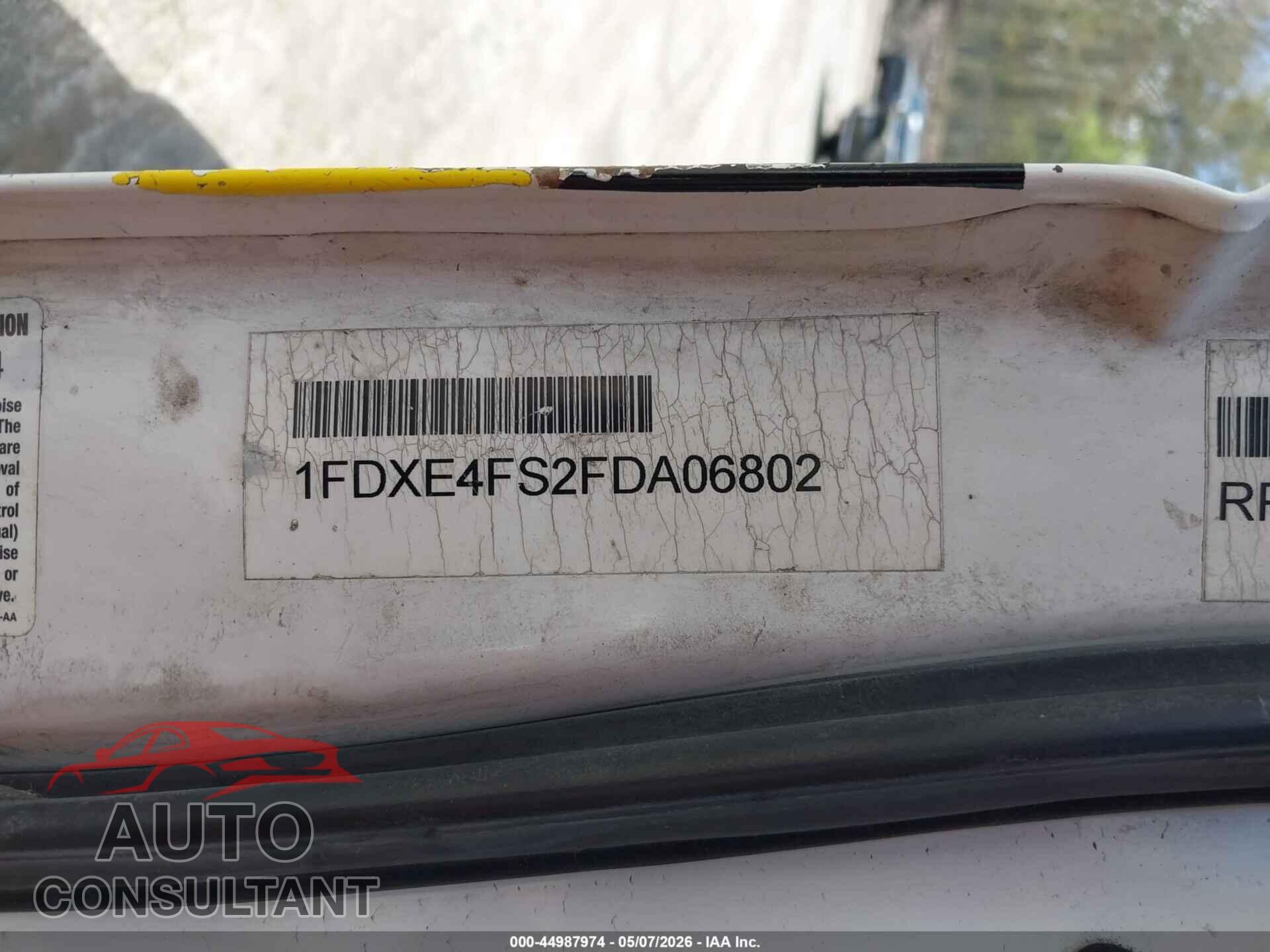 FORD E-450 CUTAWAY 2015 - 1FDXE4FS2FDA06802