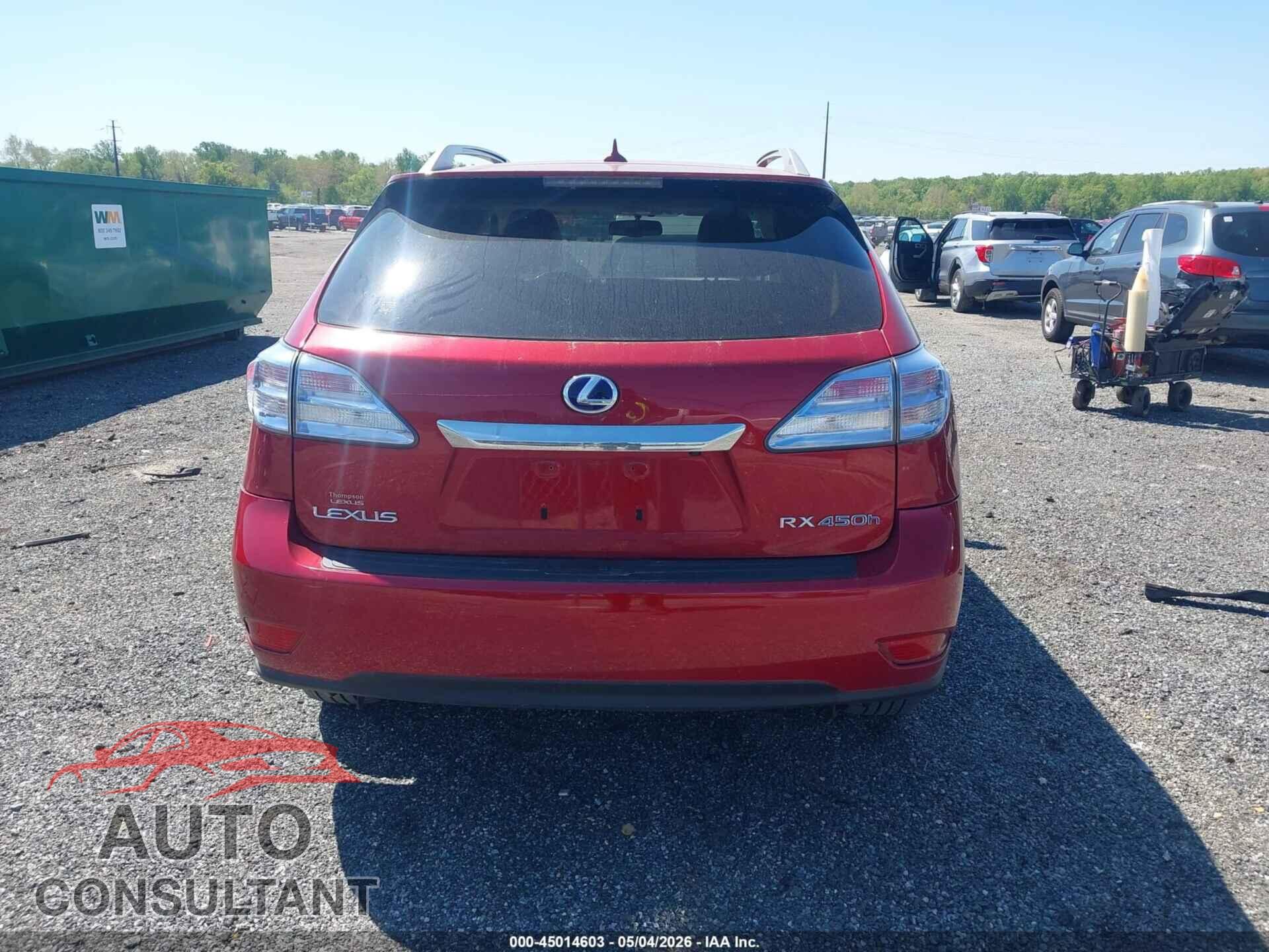 LEXUS RX 450H 2010 - JTJBC1BA0A2020148