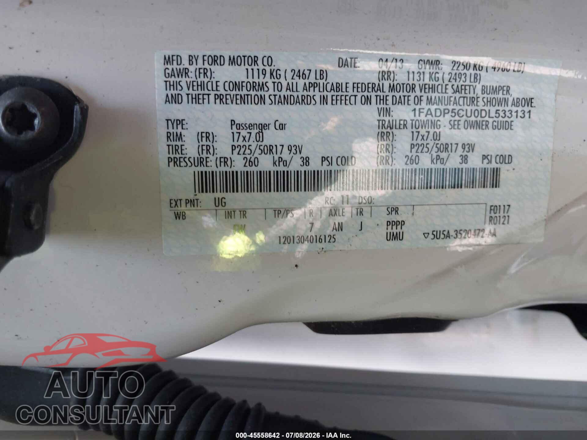 FORD C-MAX ENERGI 2013 - 1FADP5CU0DL533131