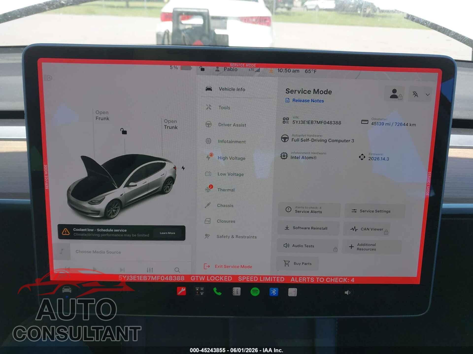 TESLA MODEL 3 2021 - 5YJ3E1EB7MF048388