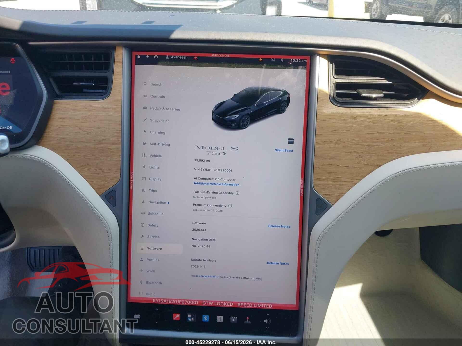 TESLA MODEL S 2018 - 5YJSA1E20JF270001