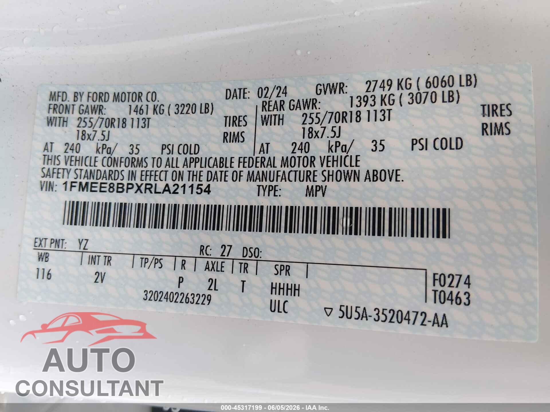 FORD BRONCO 2024 - 1FMEE8BPXRLA21154