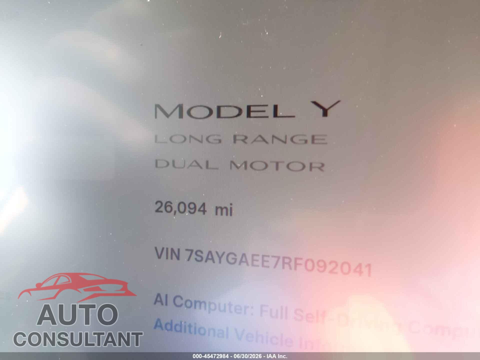 TESLA MODEL Y 2024 - 7SAYGAEE7RF092041
