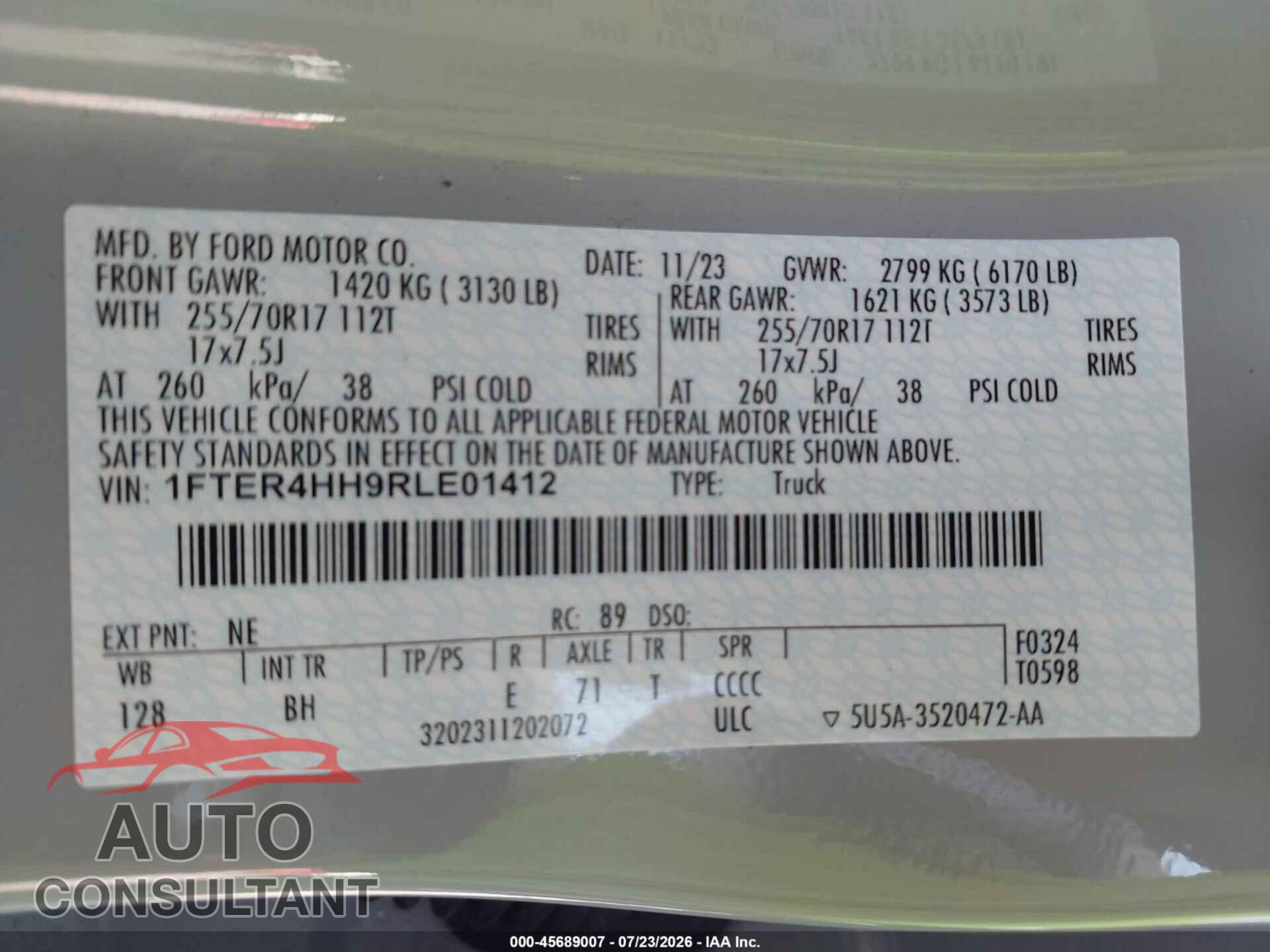 FORD RANGER 2024 - 1FTER4HH9RLE01412