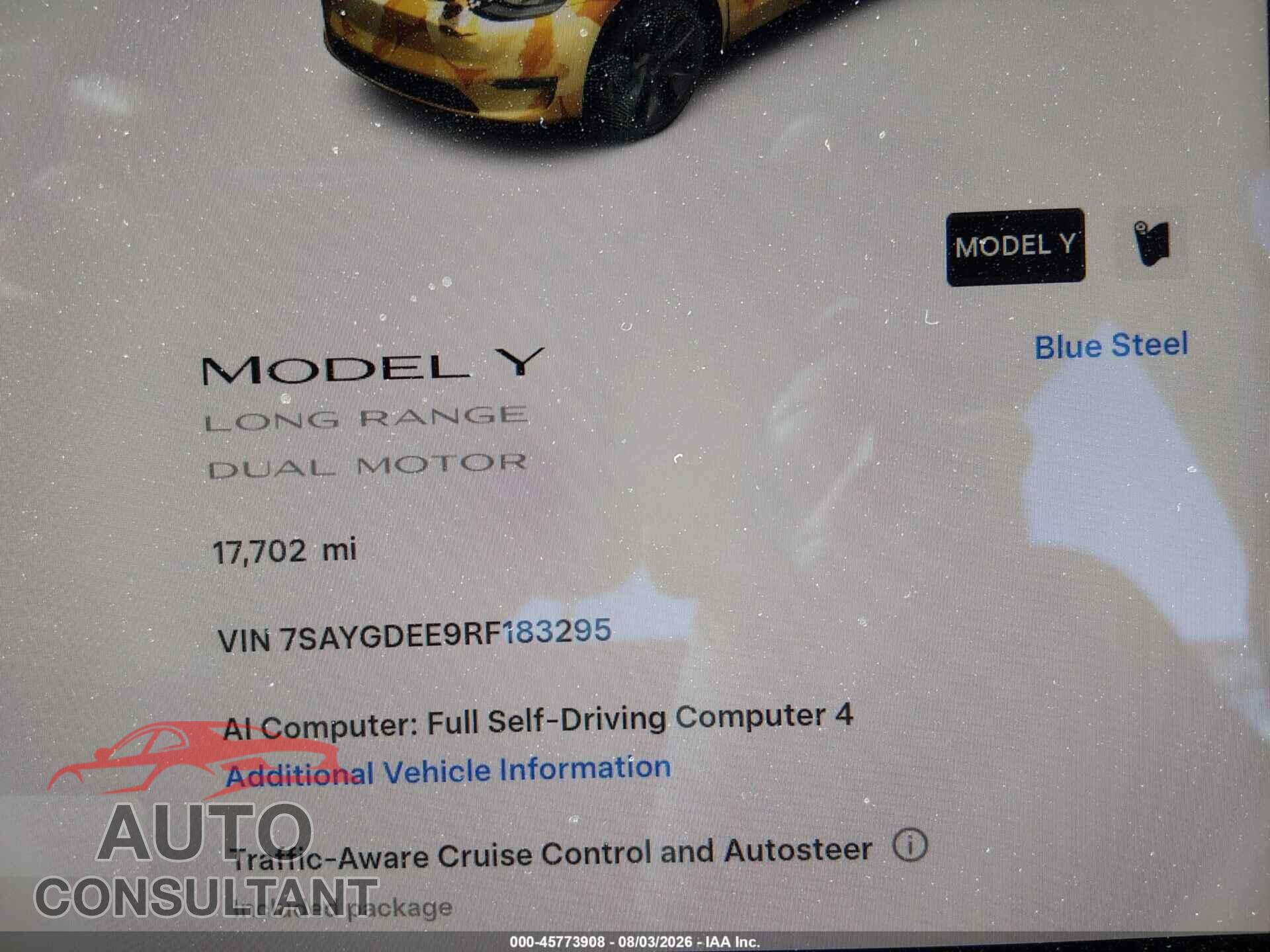 TESLA MODEL Y 2024 - 7SAYGDEE9RF183295