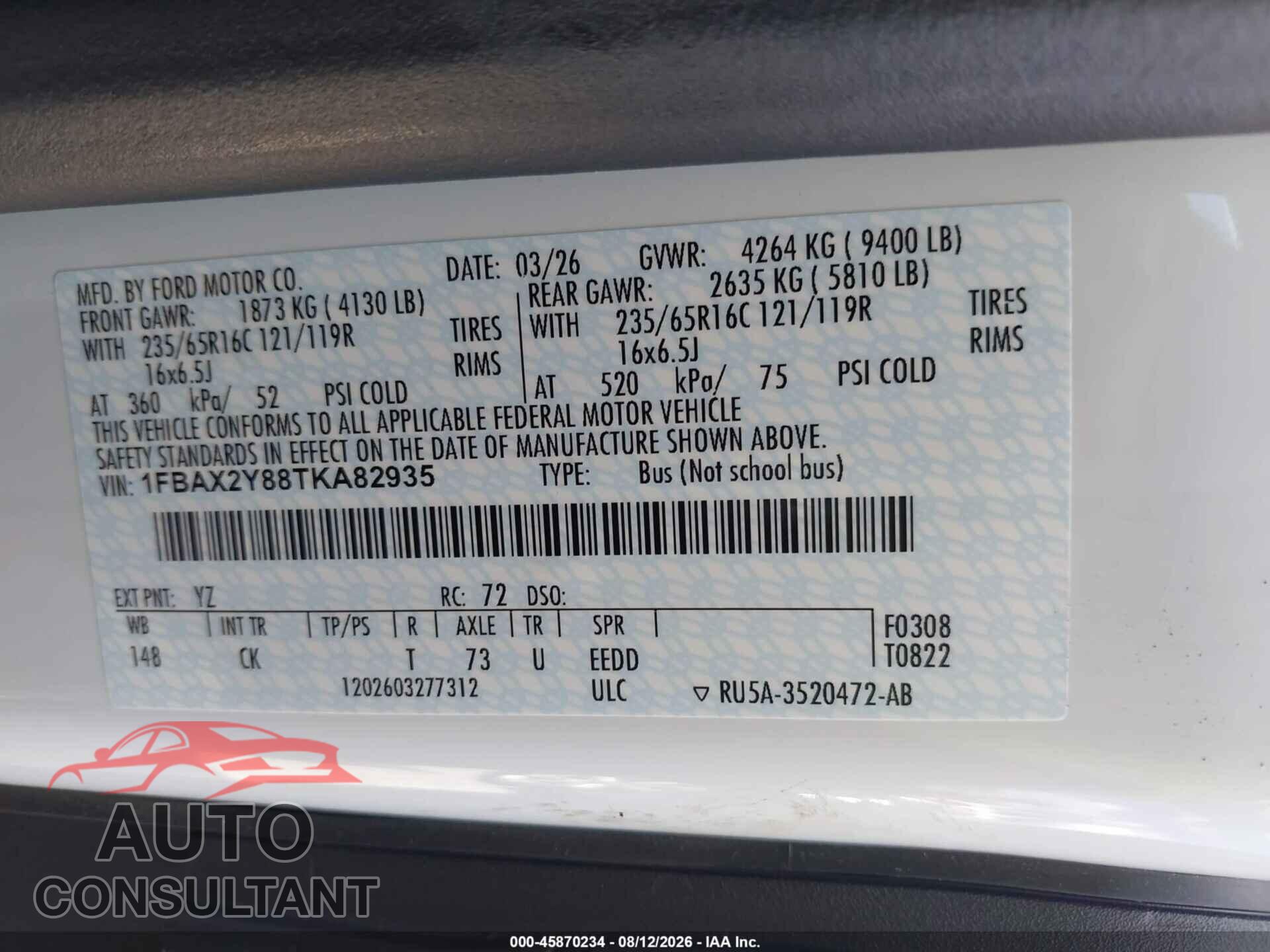 FORD TRANSIT-350 PASSENGER VAN 2026 - 1FBAX2Y88TKA82935