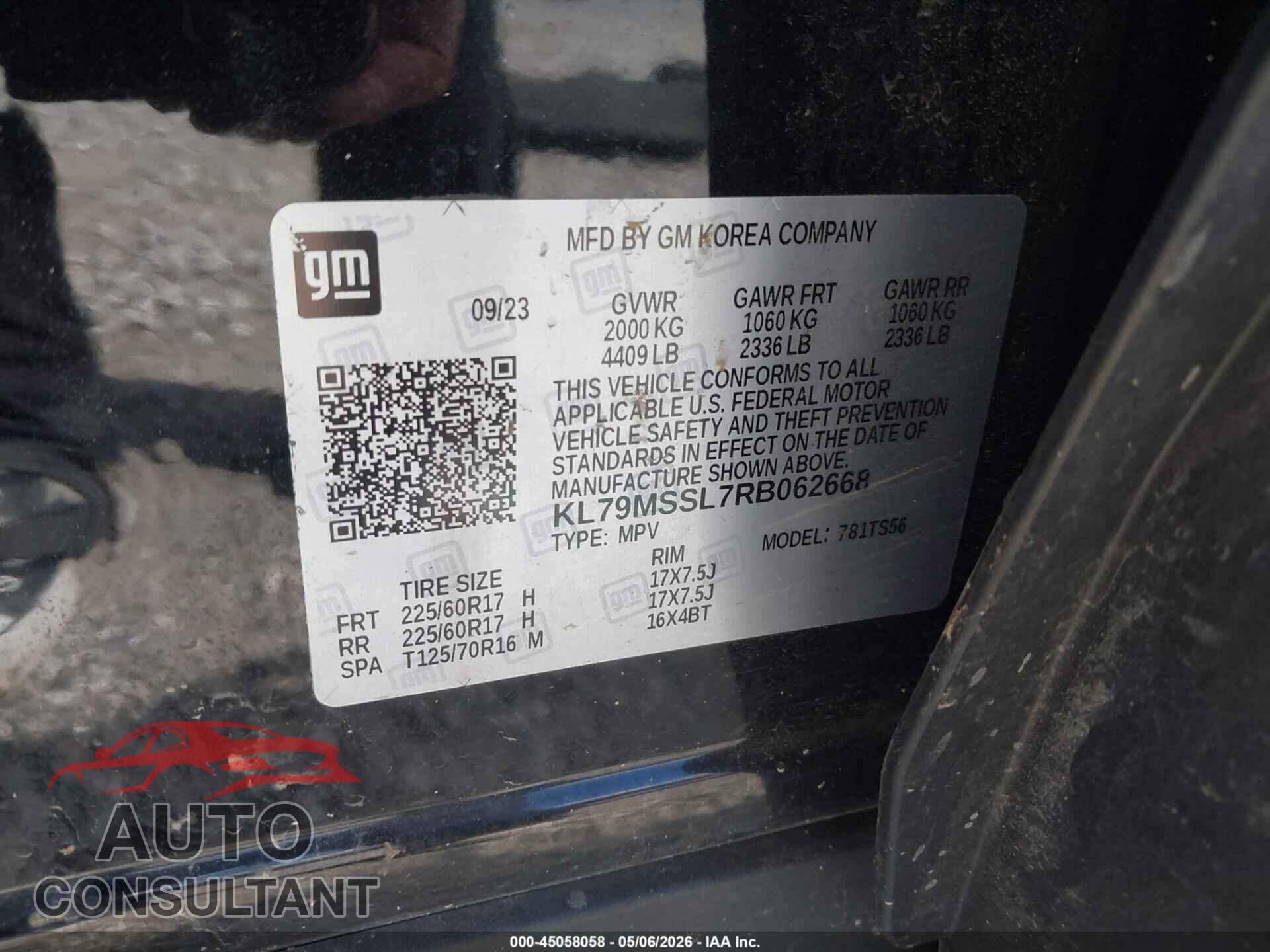 CHEVROLET TRAILBLAZER 2024 - KL79MSSL7RB062668