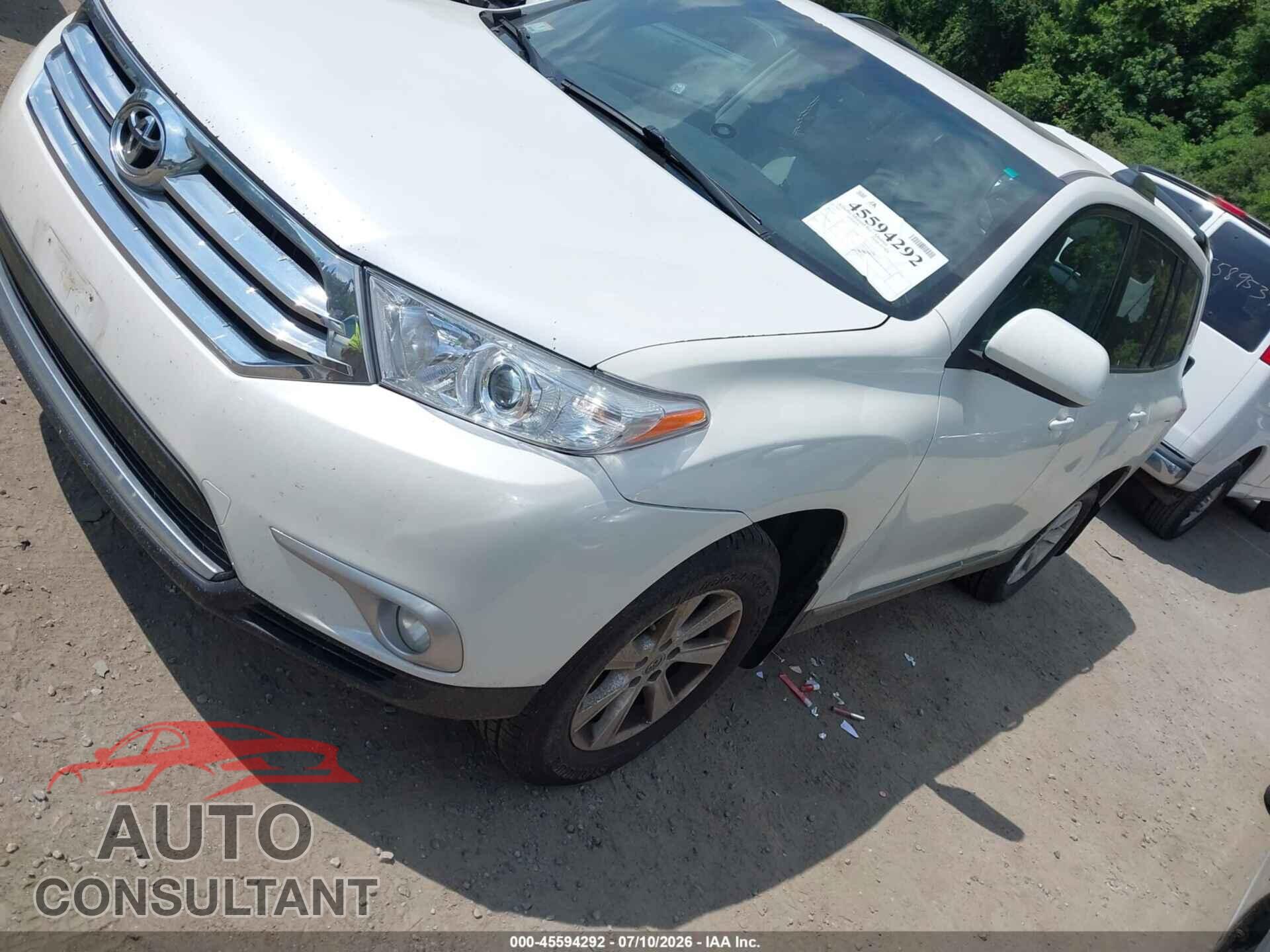 TOYOTA HIGHLANDER 2012 - 5TDBK3EH4CS144073