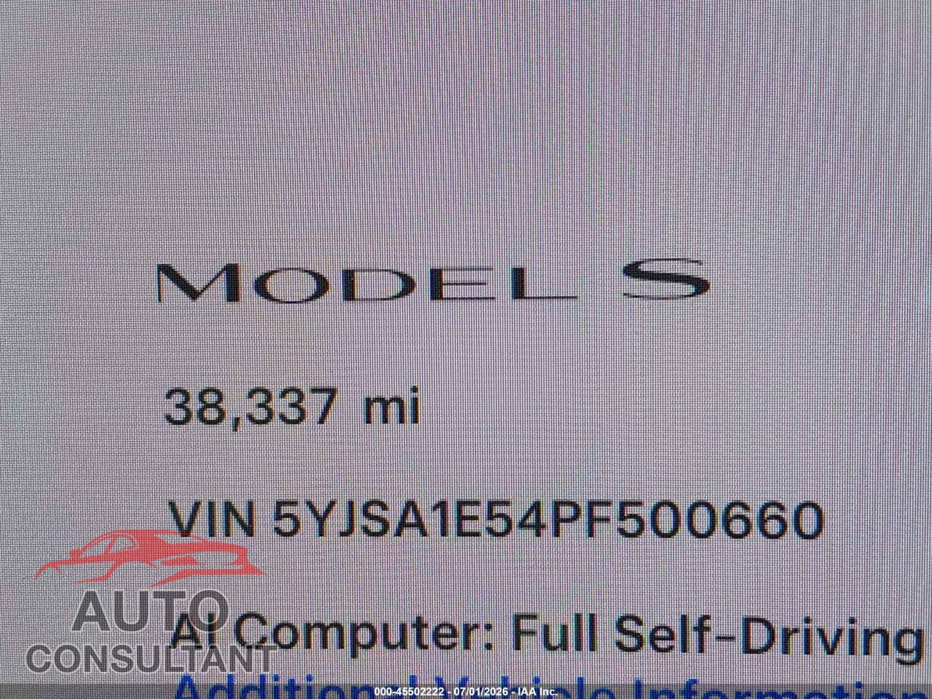 TESLA MODEL S 2023 - 5YJSA1E54PF500660