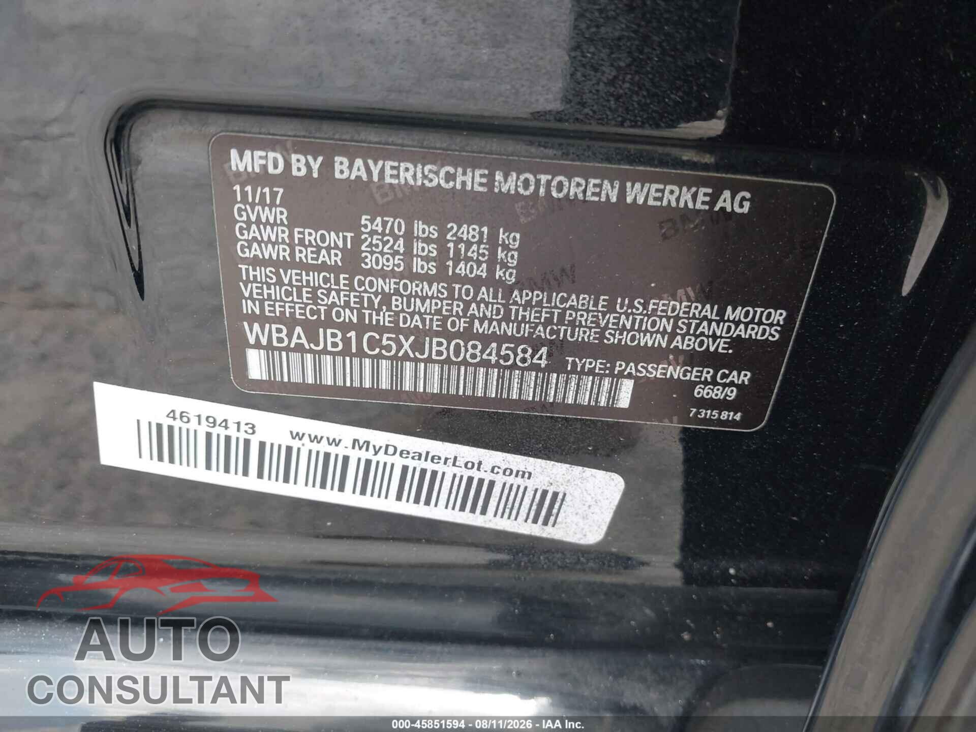 BMW 530E 2018 - WBAJB1C5XJB084584