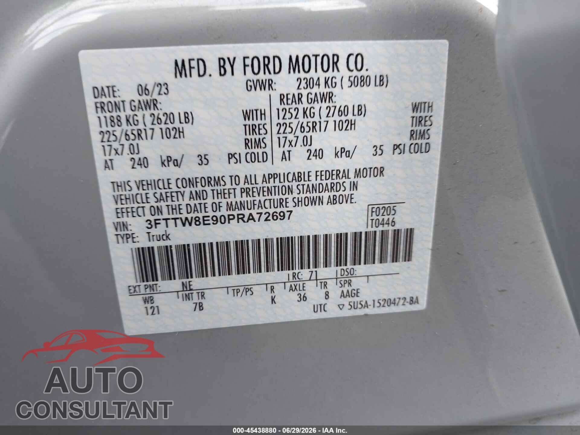 FORD MAVERICK 2023 - 3FTTW8E90PRA72697