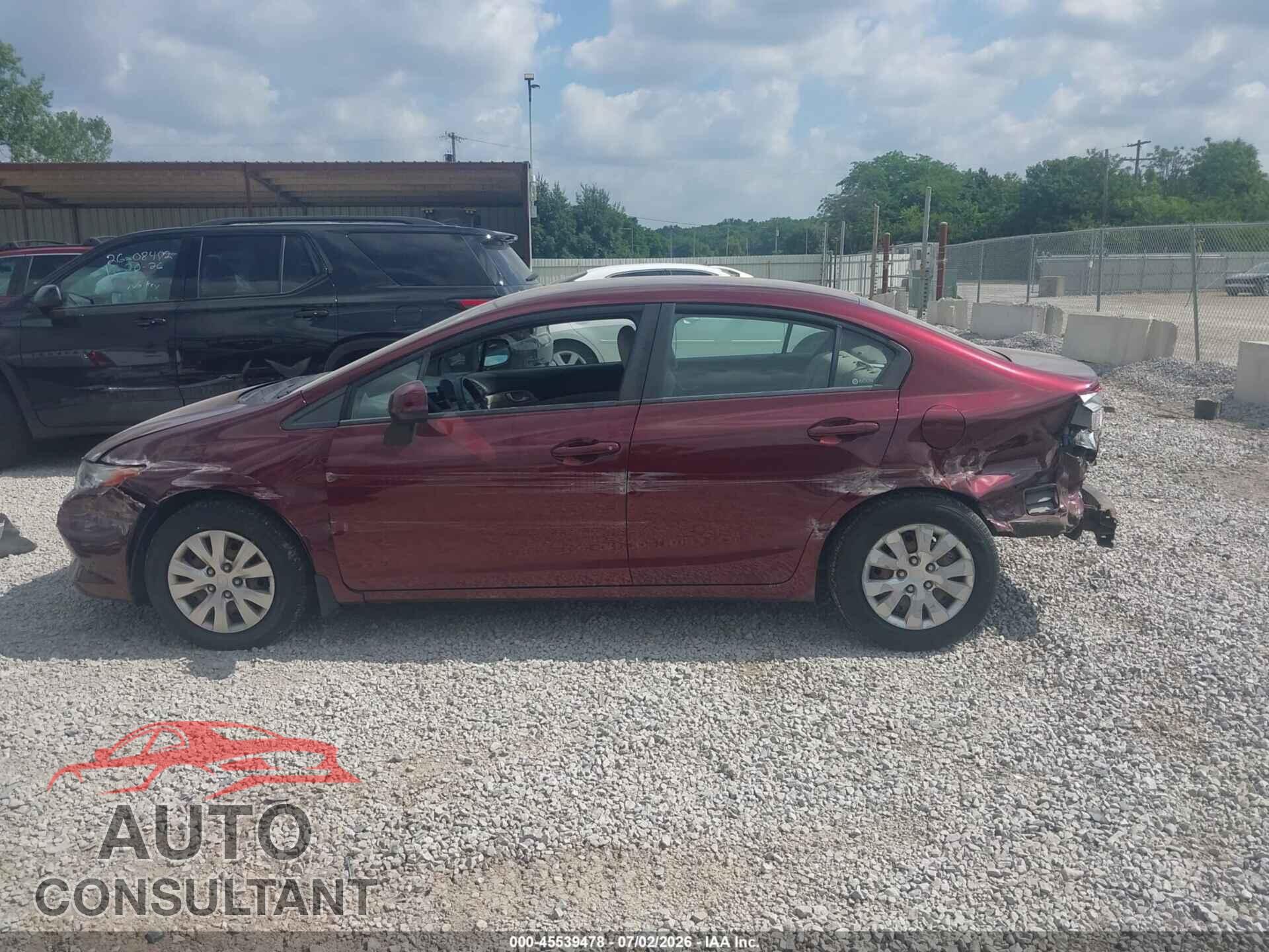 HONDA CIVIC 2012 - 19XFB2F52CE022547