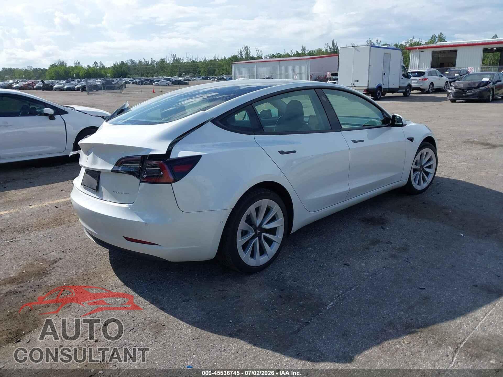 TESLA MODEL 3 2022 - 5YJ3E1EB4NF312698