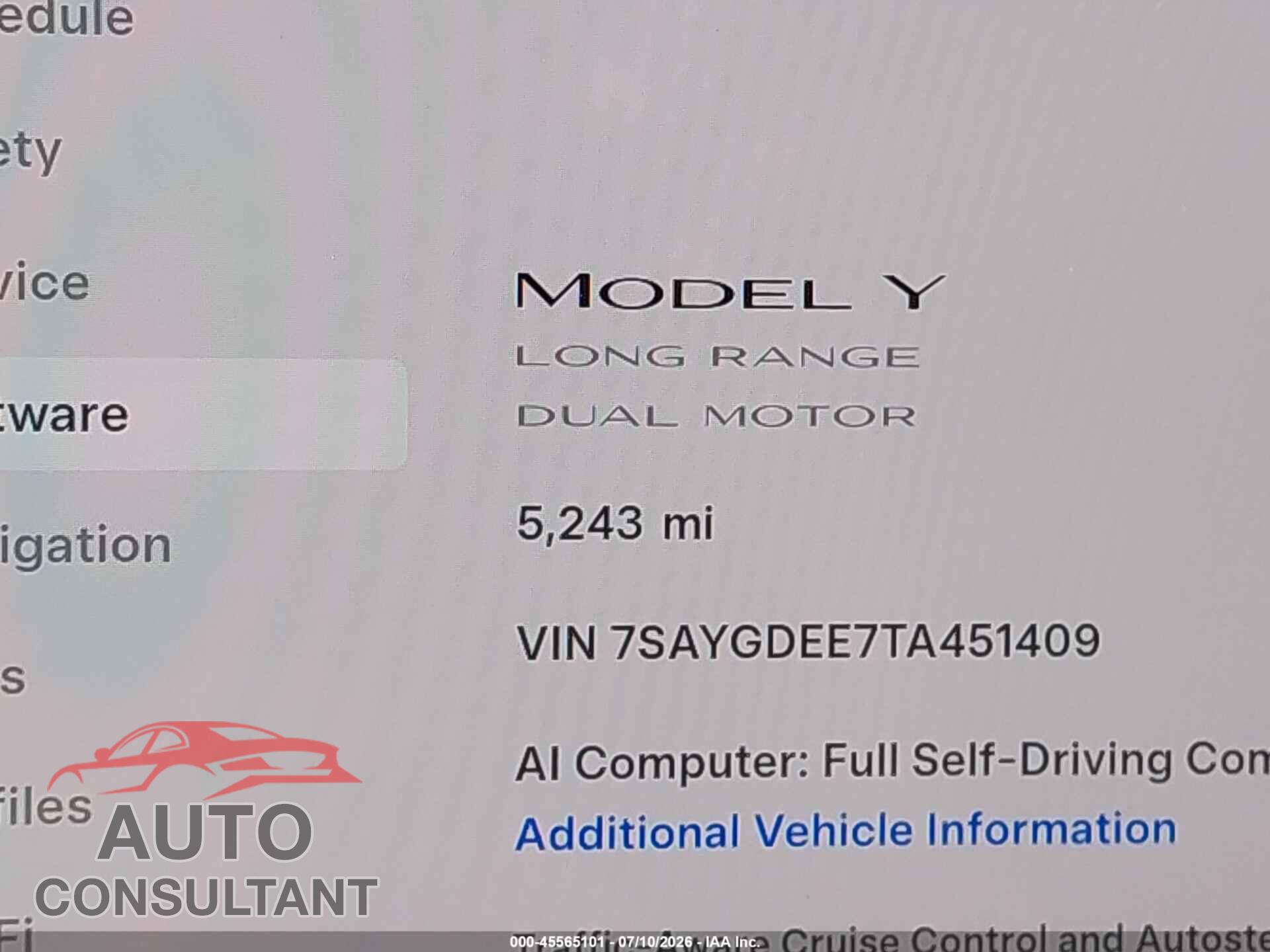 TESLA MODEL Y 2026 - 7SAYGDEE7TA451409