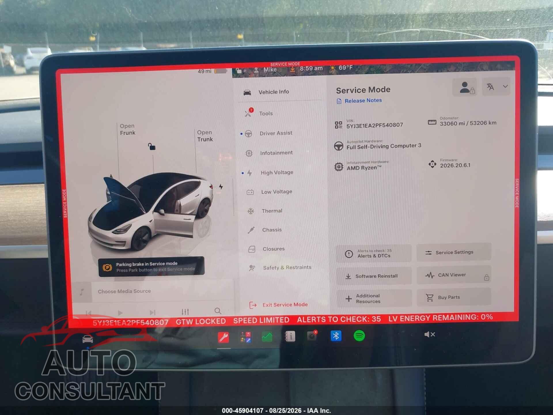 TESLA MODEL 3 2023 - 5YJ3E1EA2PF540807