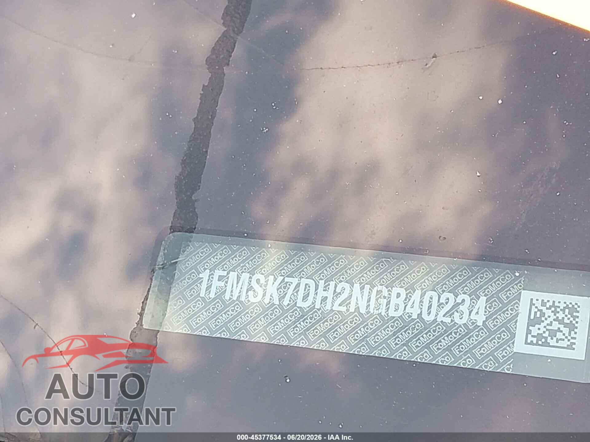 FORD EXPLORER 2022 - 1FMSK7DH2NGB40234