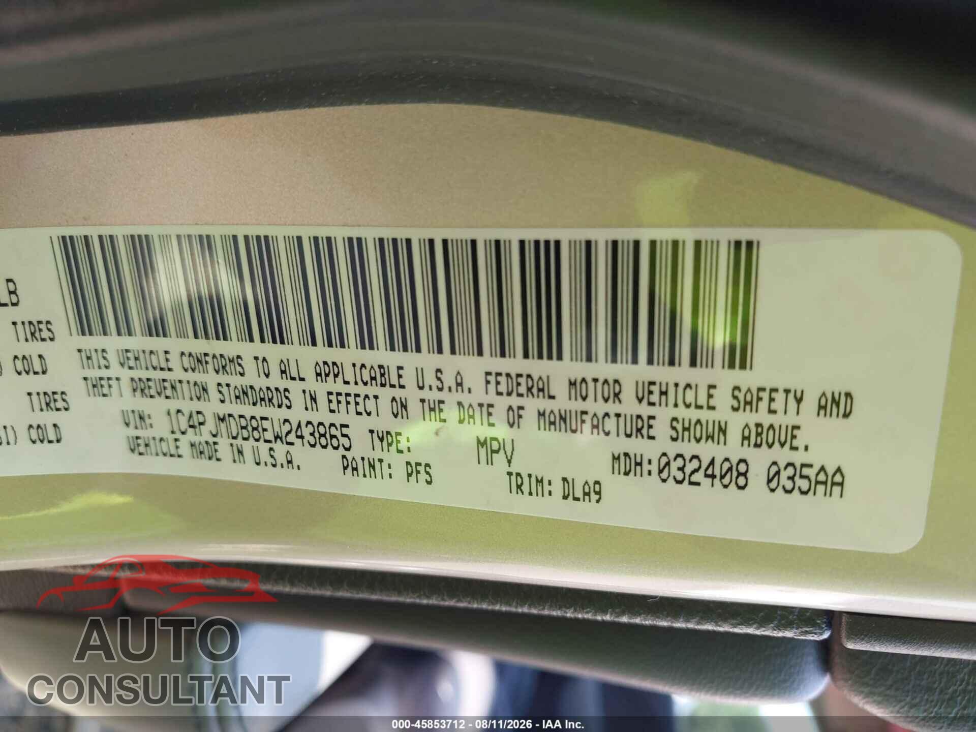 JEEP CHEROKEE 2014 - 1C4PJMDB8EW243865