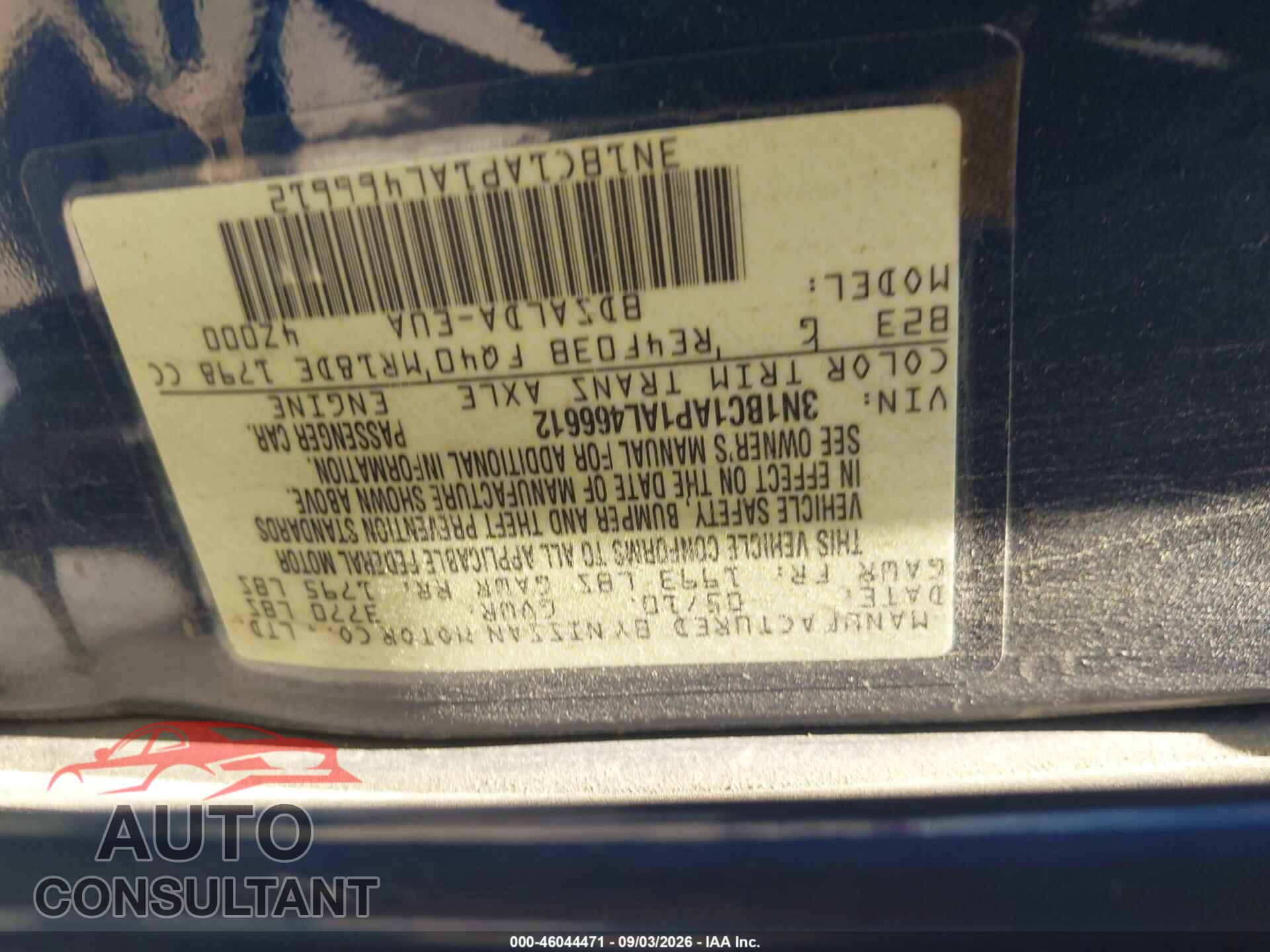 NISSAN VERSA 2010 - 3N1BC1AP1AL466612