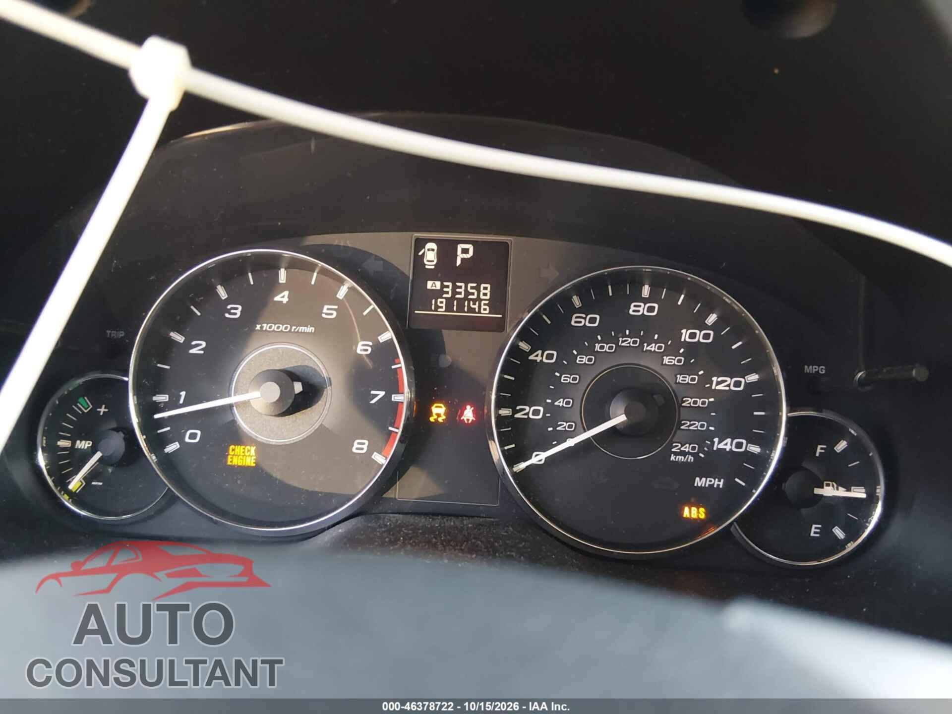 SUBARU OUTBACK 2012 - 4S4BRBCC9C3230845