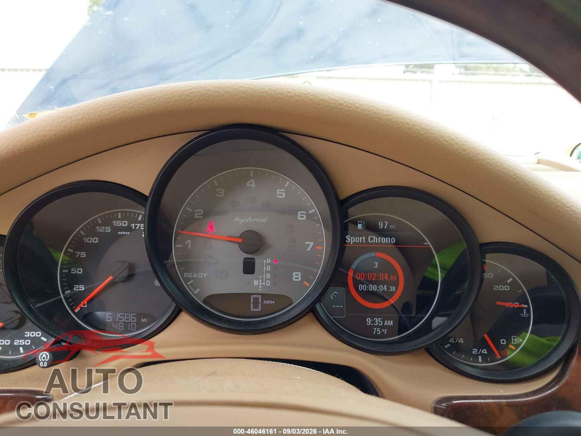 PORSCHE PANAMERA HYBRID 2012 - WP0AD2A7XCL045563