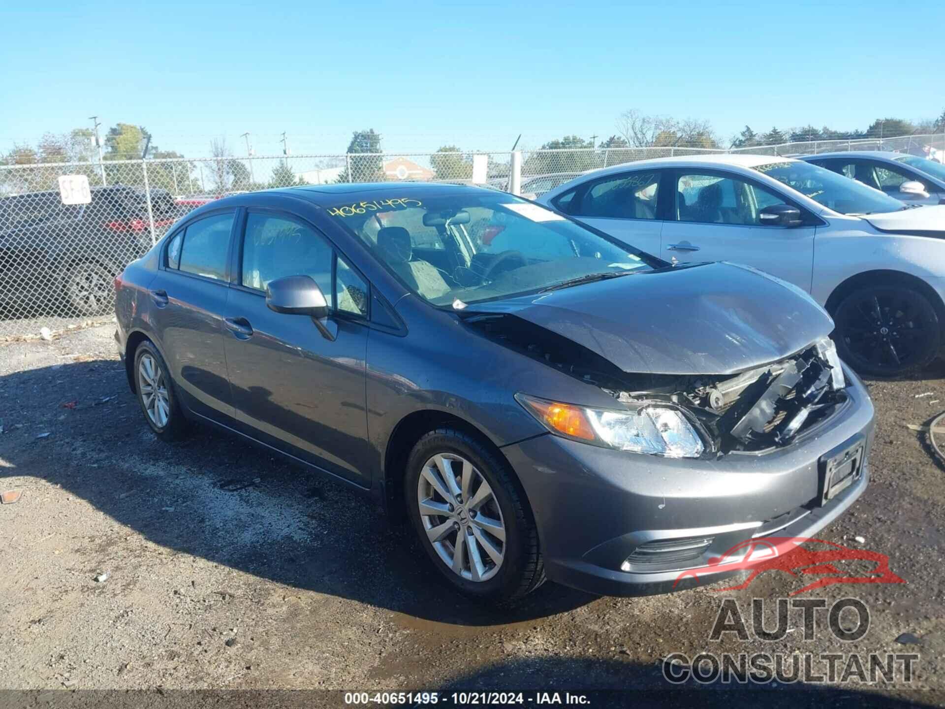 HONDA CIVIC 2012 - 19XFB2F89CE312505