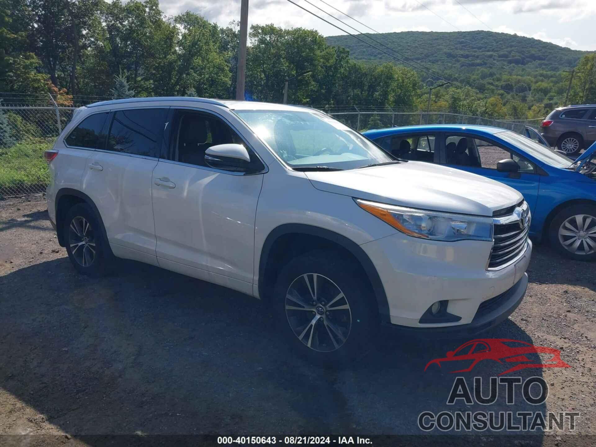 TOYOTA HIGHLANDER 2016 - 5TDJKRFH4GS303046