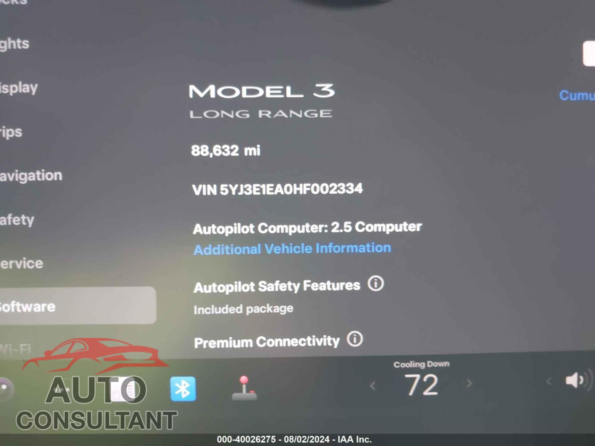 TESLA MODEL 3 2017 - 5YJ3E1EA0HF002334