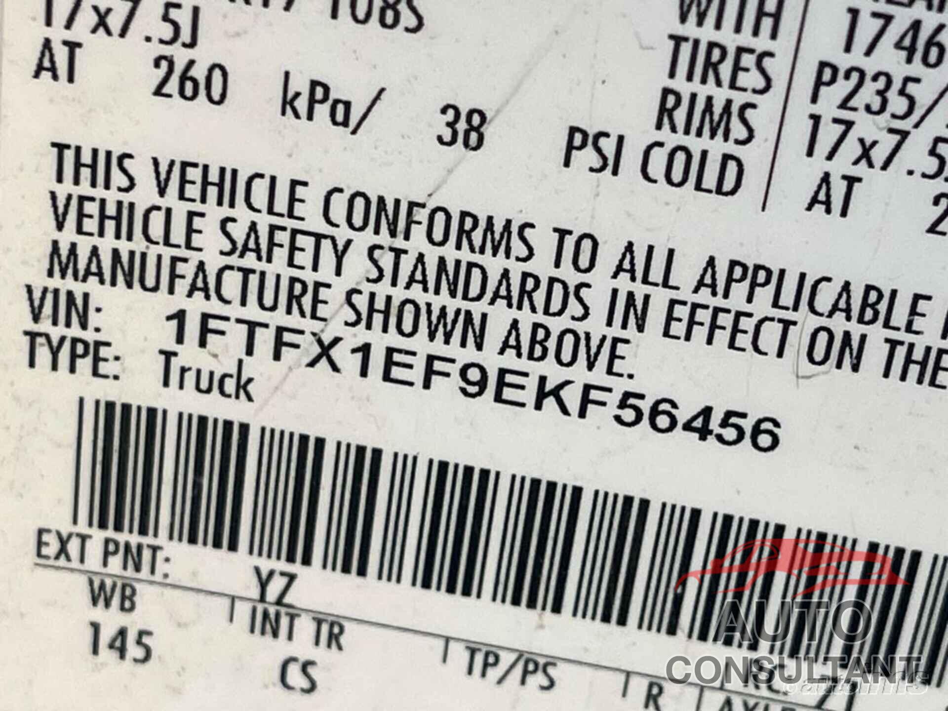 FORD F150 2014 - 1FTFX1EF9EKF56456