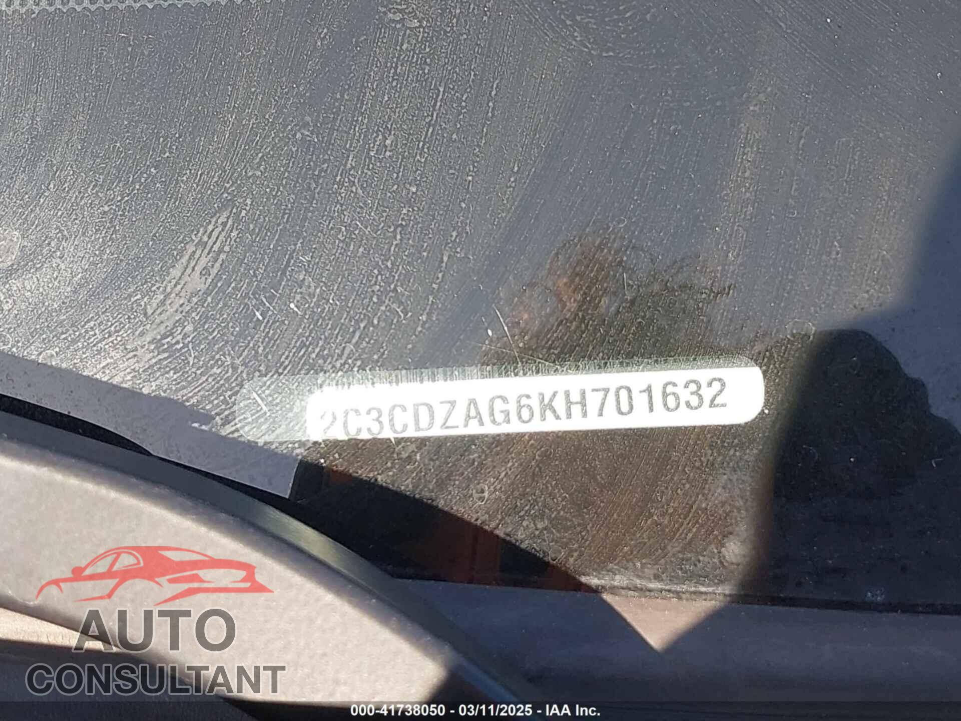 DODGE CHALLENGER 2019 - 2C3CDZAG6KH701632