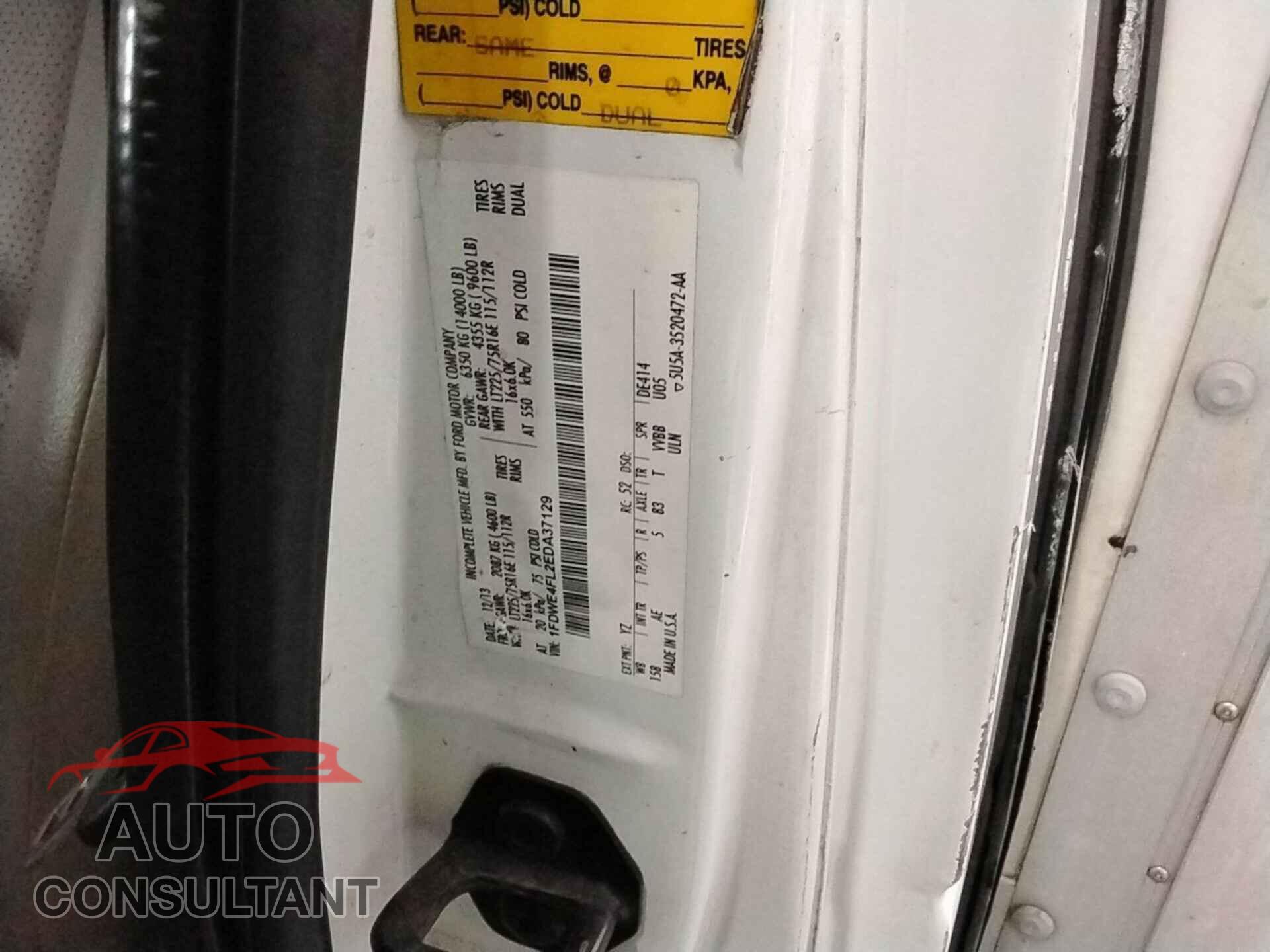 FORD E-450 CUTAWAY 2014 - 1FDWE4FL2EDA37129