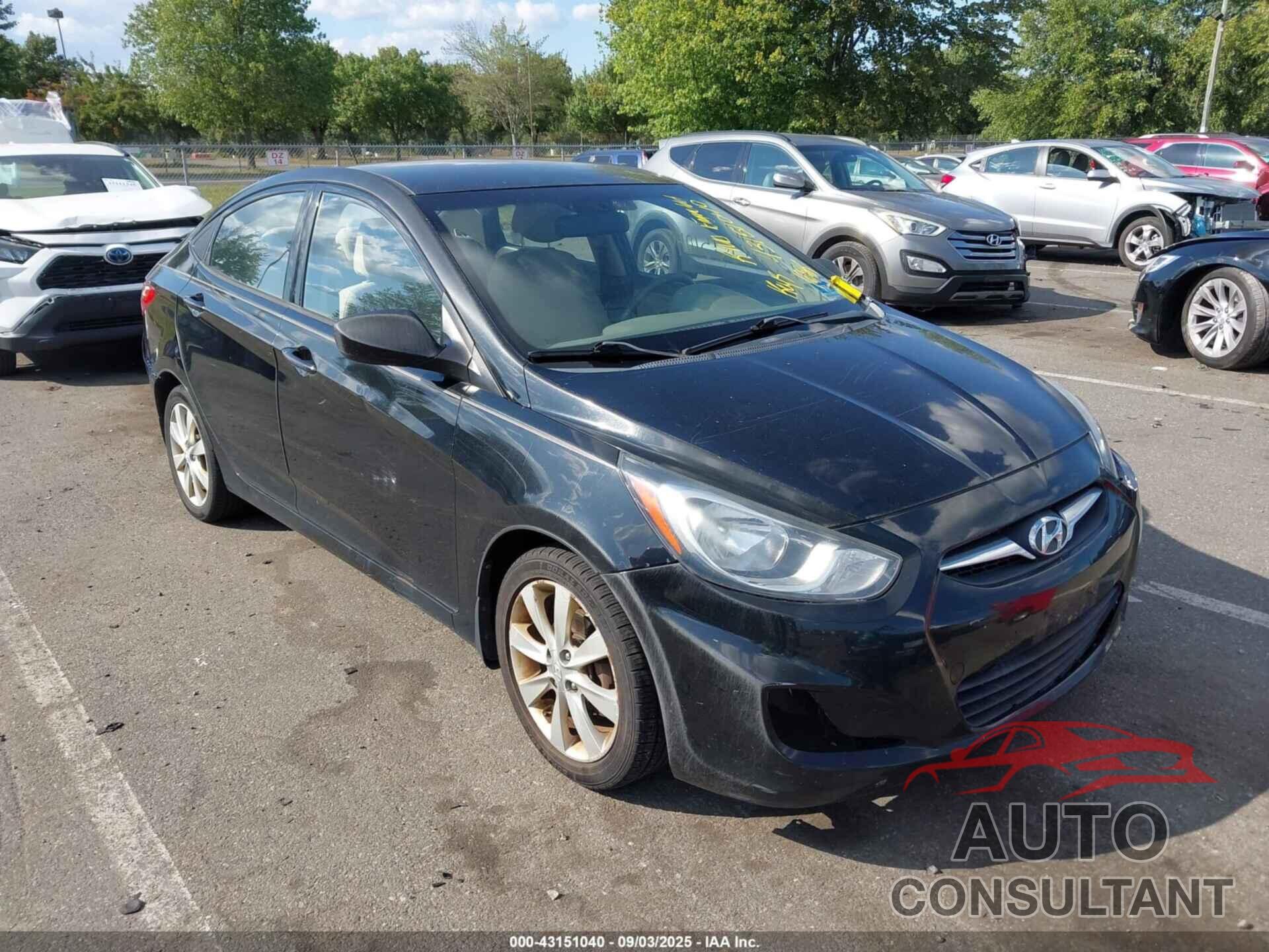 HYUNDAI ACCENT 2012 - KMHCU4AE0CU186618