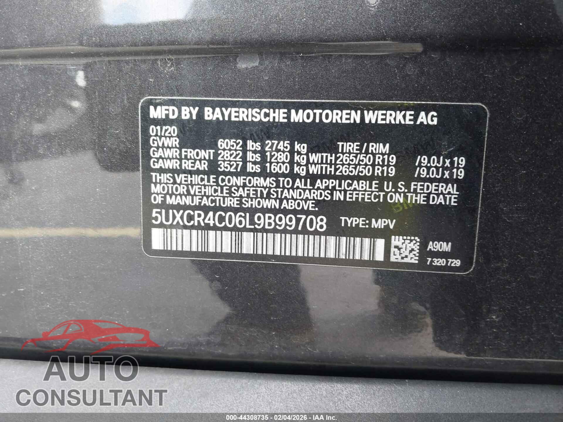 BMW X5 2020 - 5UXCR4C06L9B99708