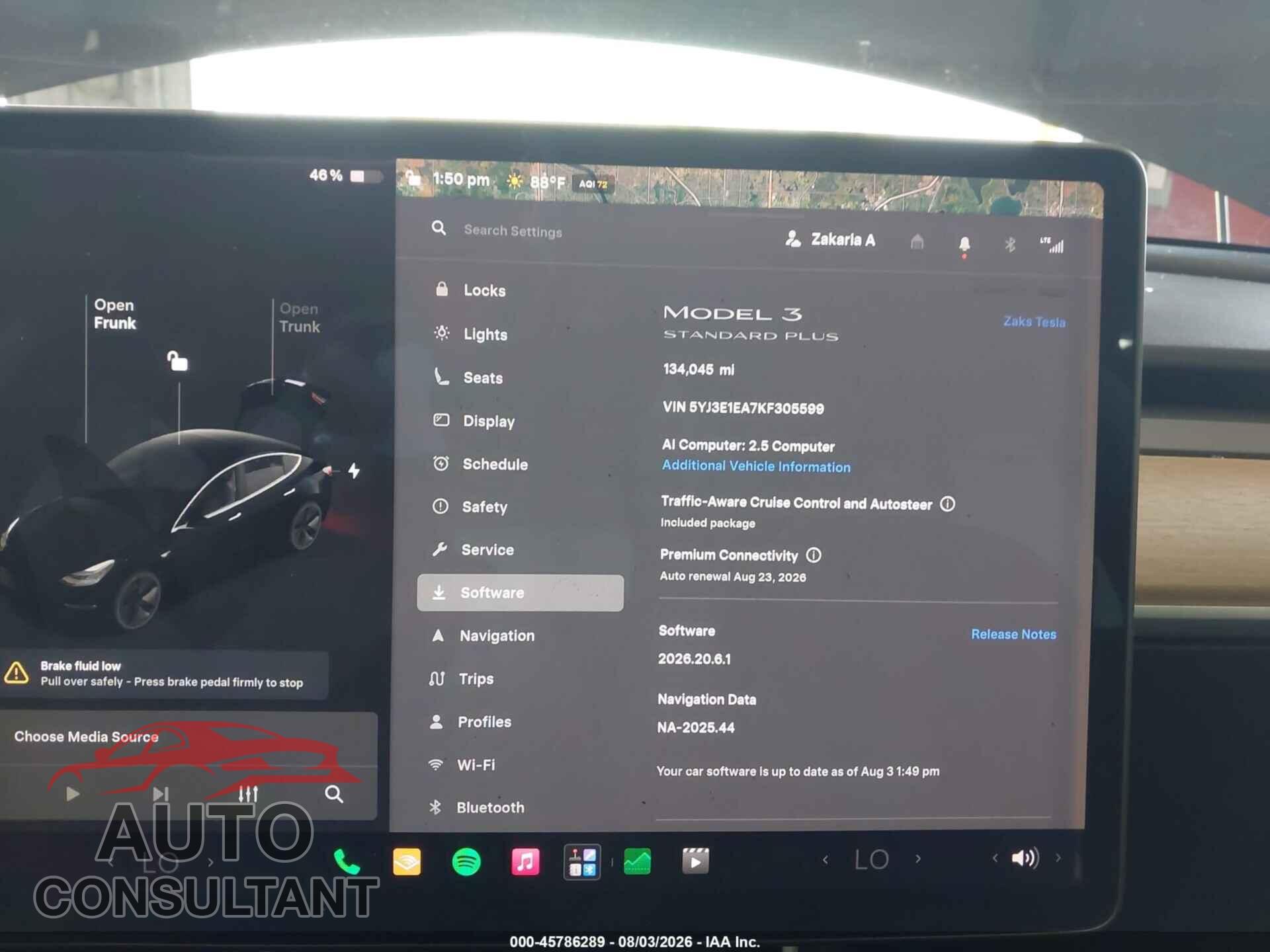 TESLA MODEL 3 2019 - 5YJ3E1EA7KF305599