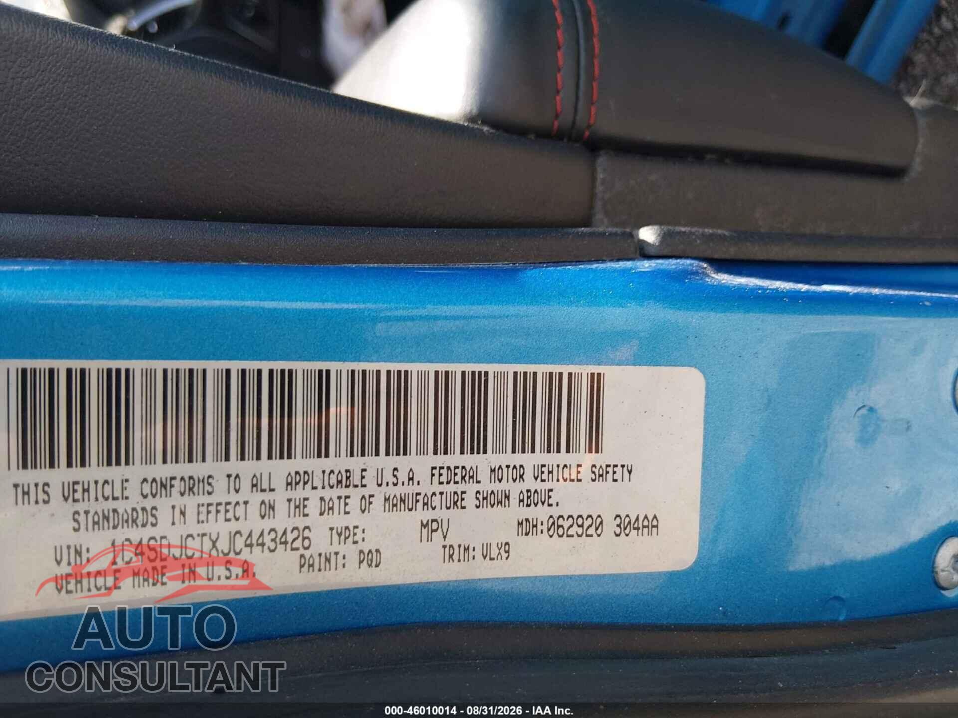 DODGE DURANGO 2018 - 1C4SDJCTXJC443426