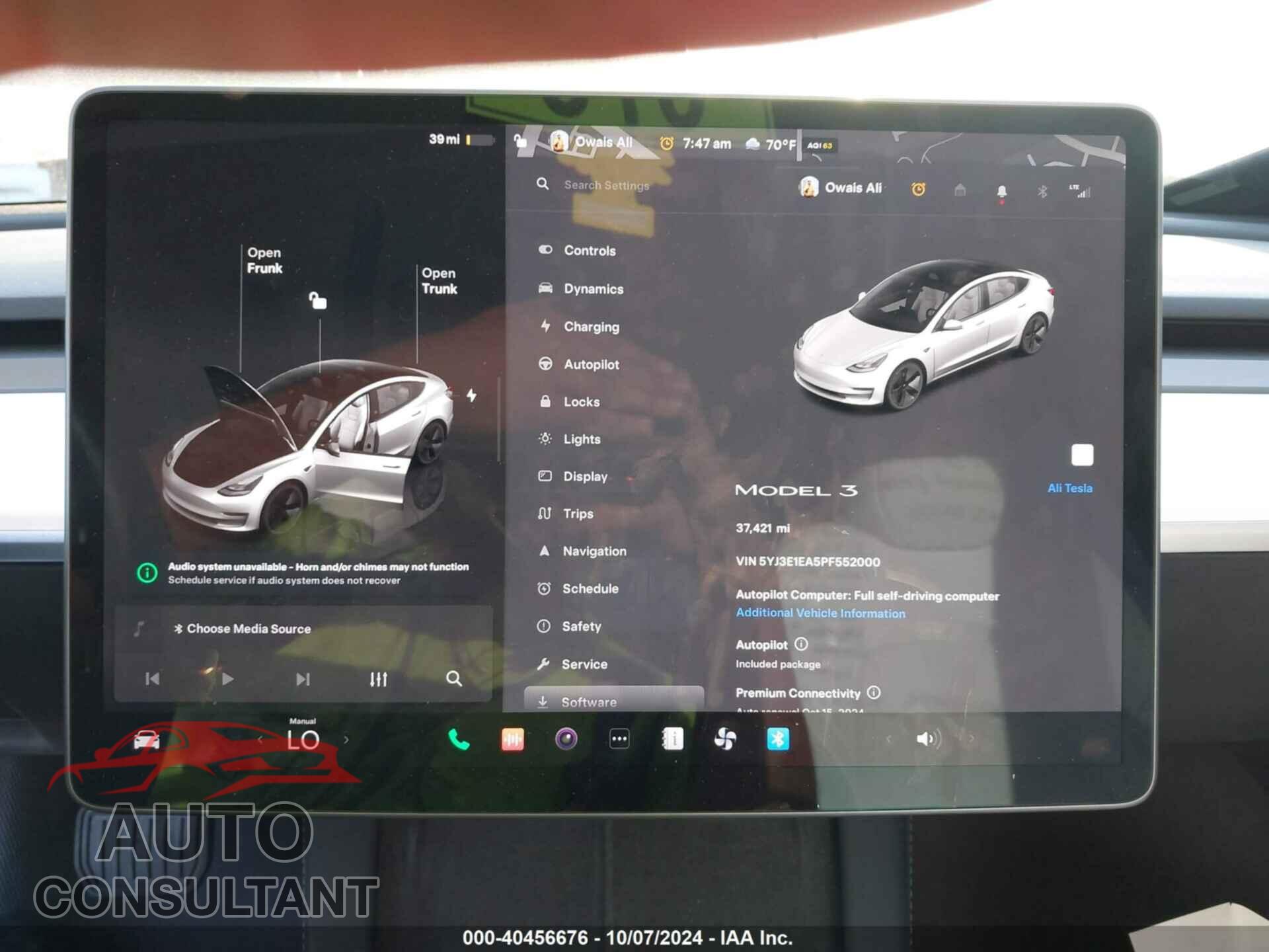 TESLA MODEL 3 2023 - 5YJ3E1EA5PF552000