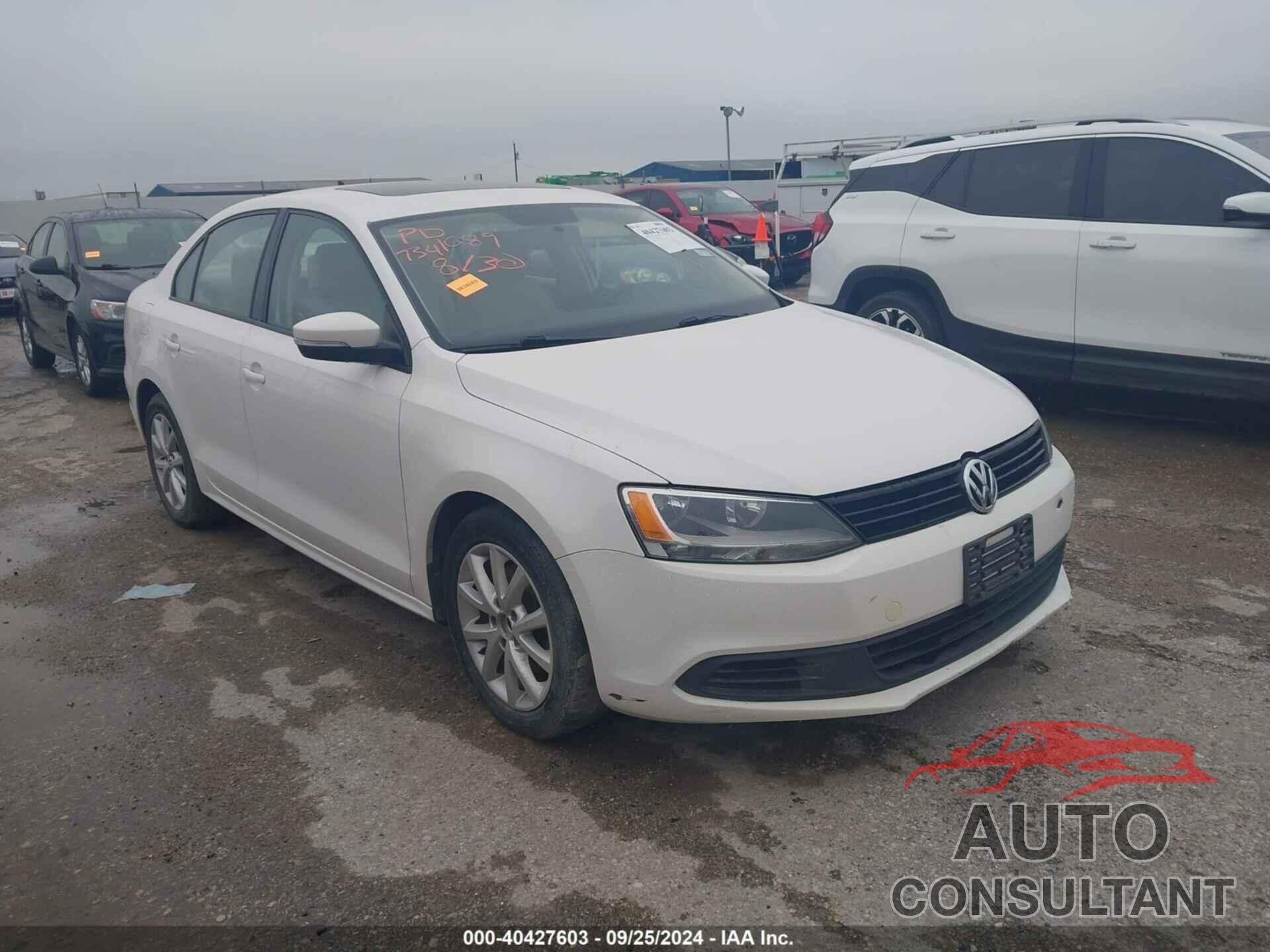 VOLKSWAGEN JETTA 2012 - 3VWDP7AJ2CM396623