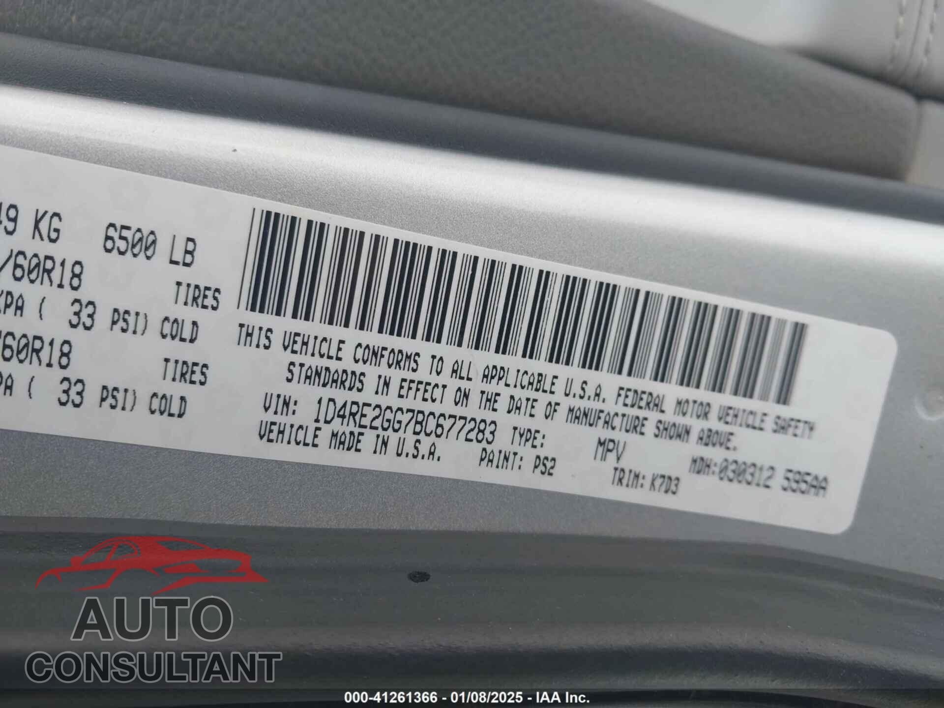 DODGE DURANGO 2011 - 1D4RE2GG7BC677283