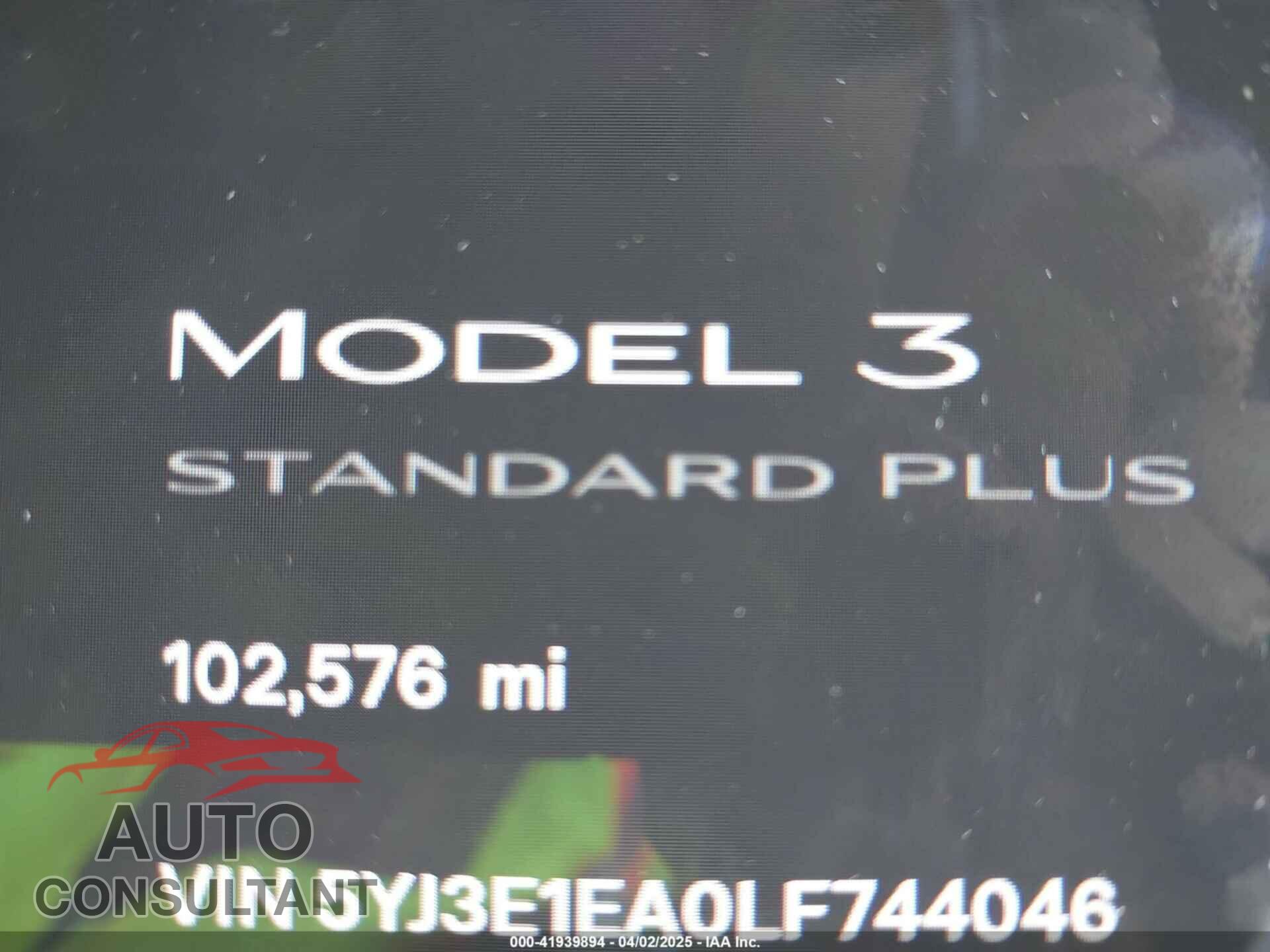 TESLA MODEL 3 2020 - 5YJ3E1EA0LF744046