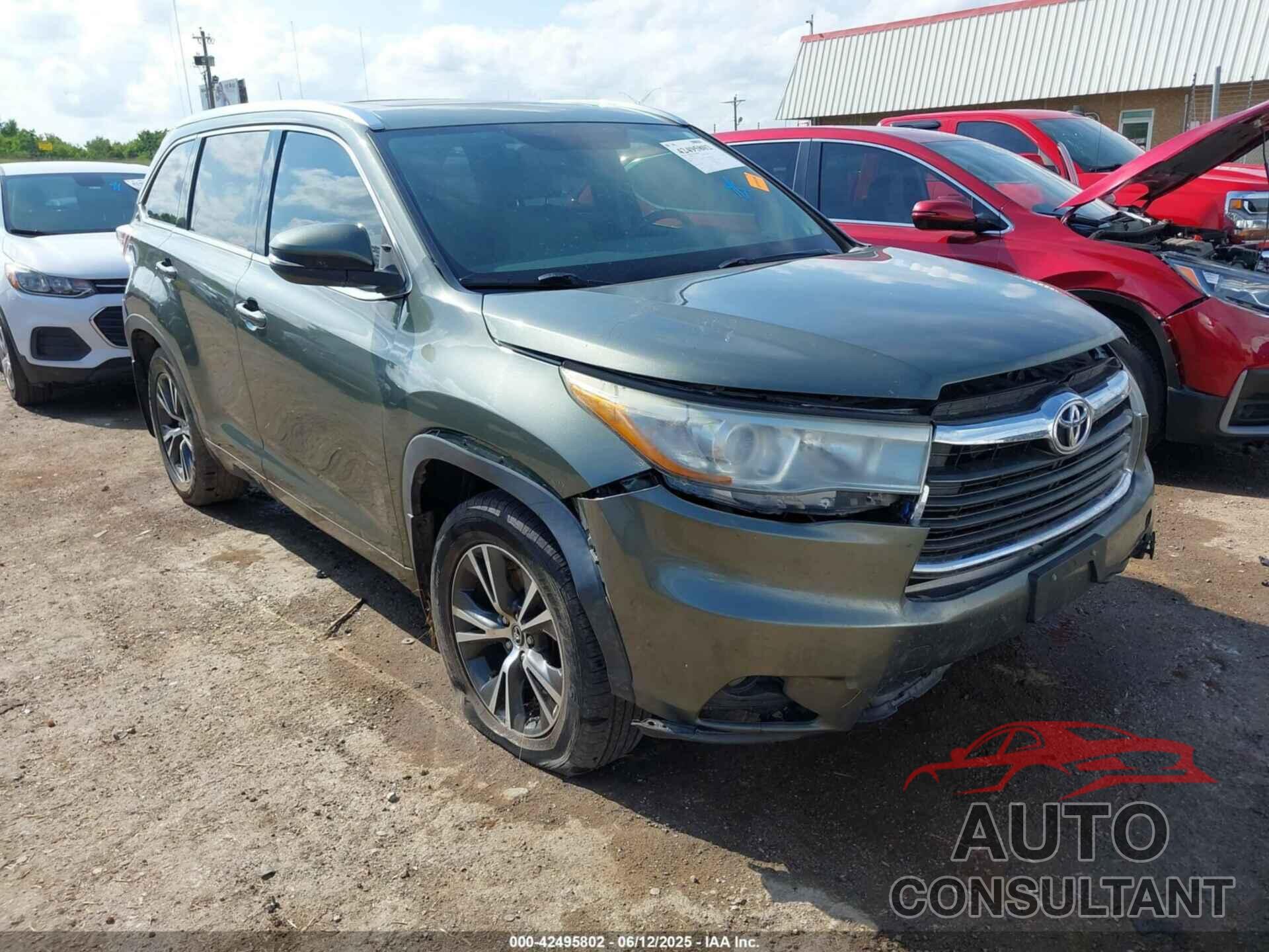 TOYOTA HIGHLANDER 2016 - 5TDJKRFH6GS263522