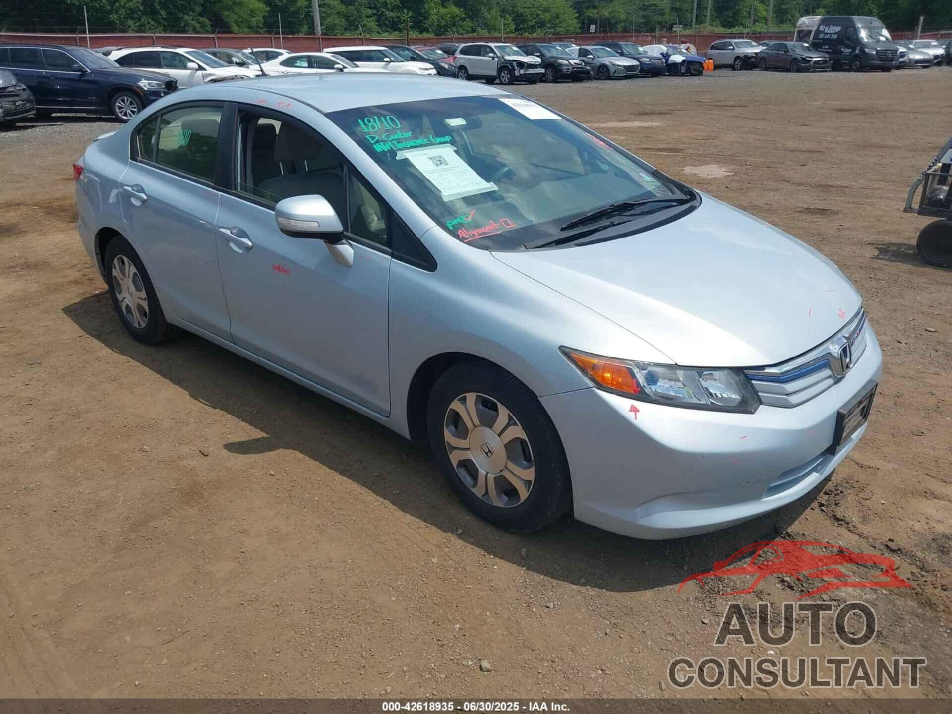 HONDA CIVIC HYBRID 2012 - JHMFB4F20CS008837