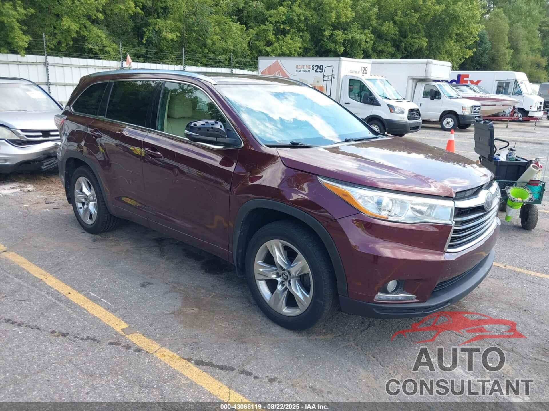 TOYOTA HIGHLANDER 2016 - 5TDDKRFH8GS259534