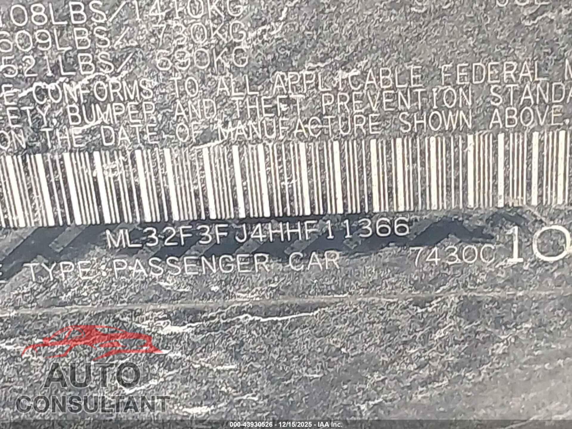 MITSUBISHI MIRAGE G4 2017 - ML32F3FJ4HHF11366