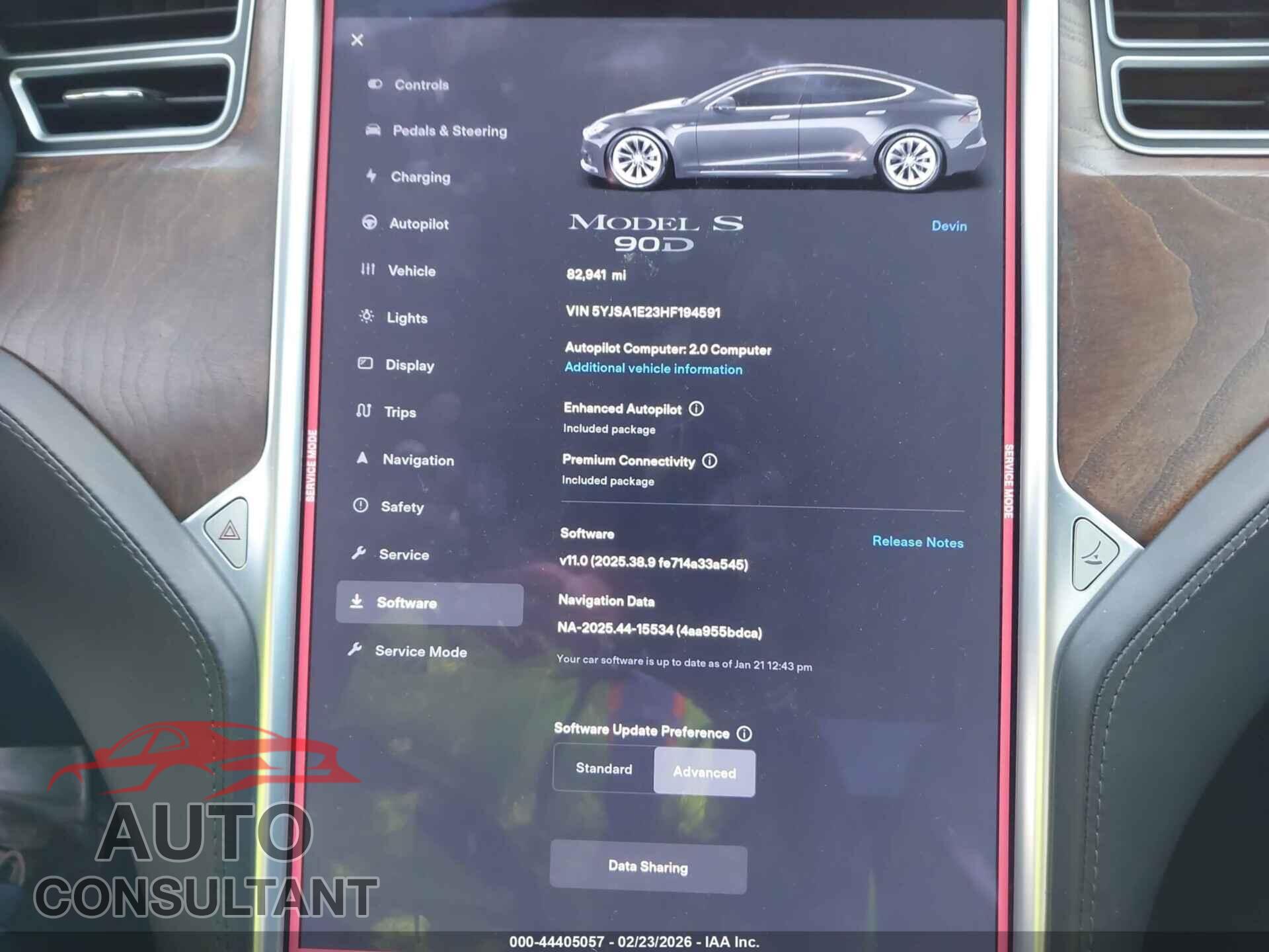 TESLA MODEL S 2017 - 5YJSA1E23HF194591