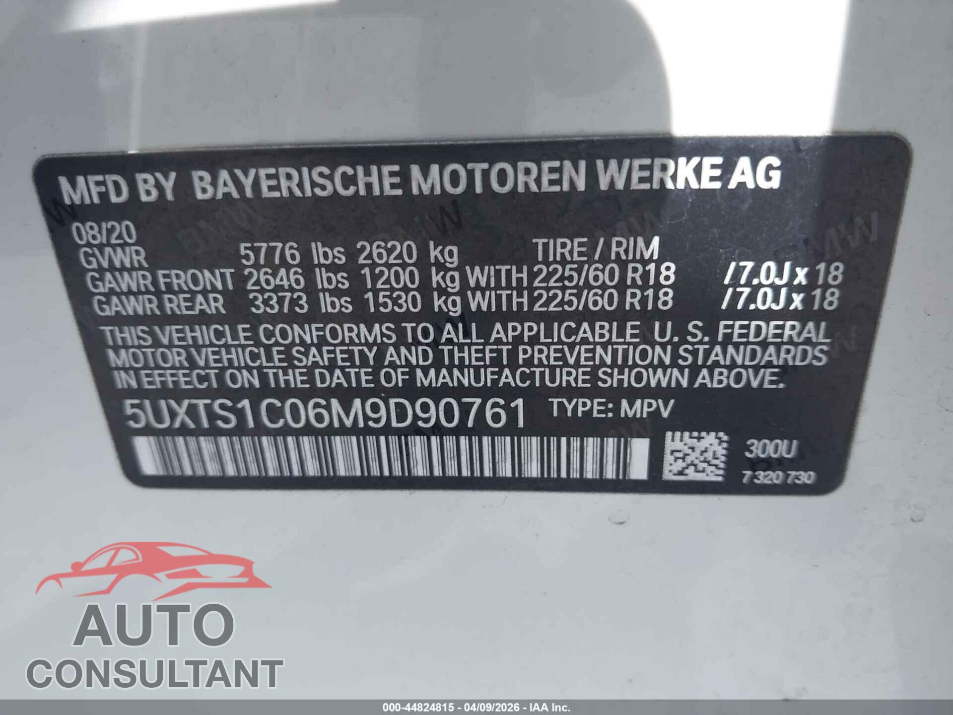 BMW X3 PHEV 2021 - 5UXTS1C06M9D90761