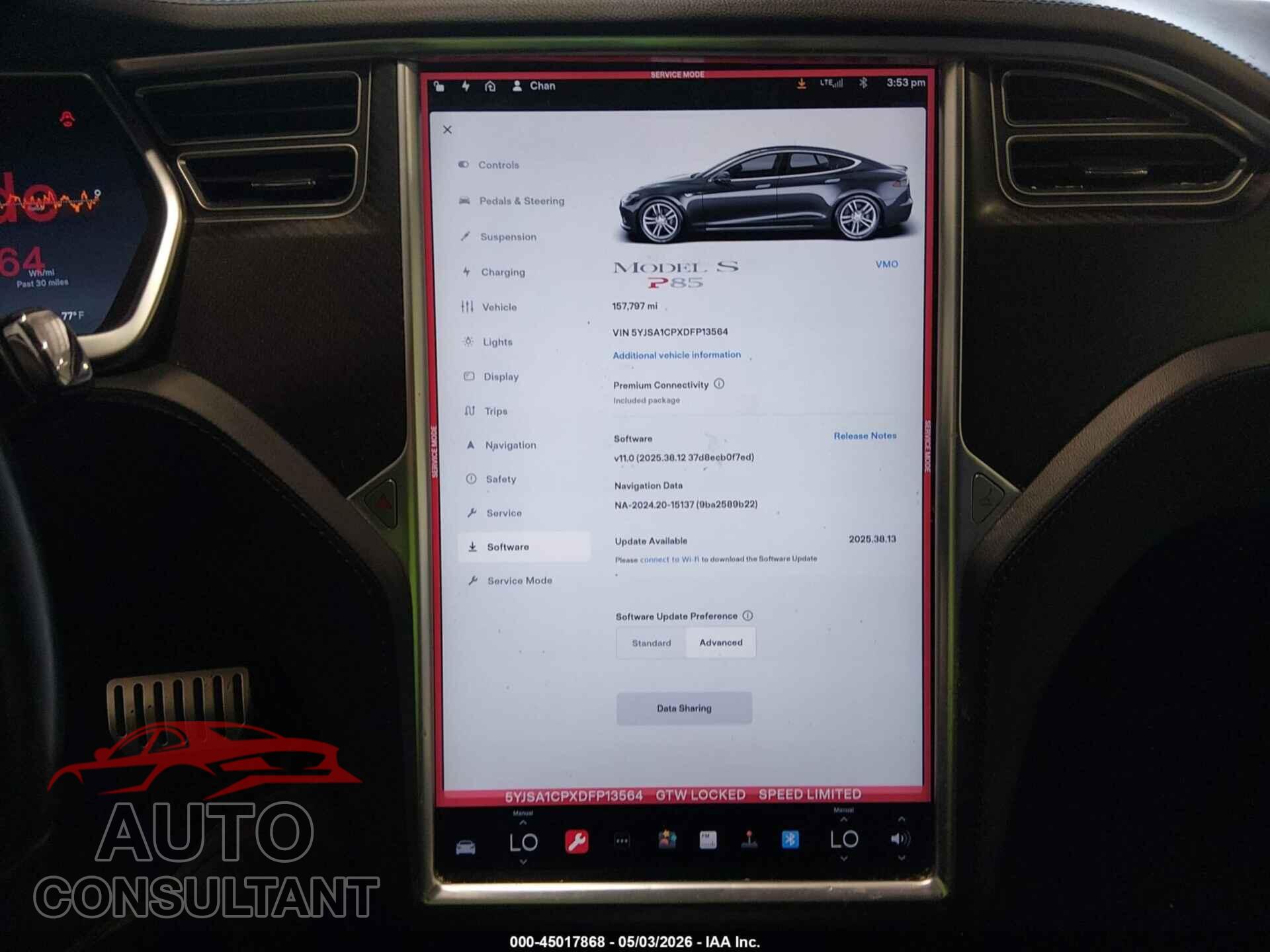 TESLA MODEL S 2013 - 5YJSA1CPXDFP13564