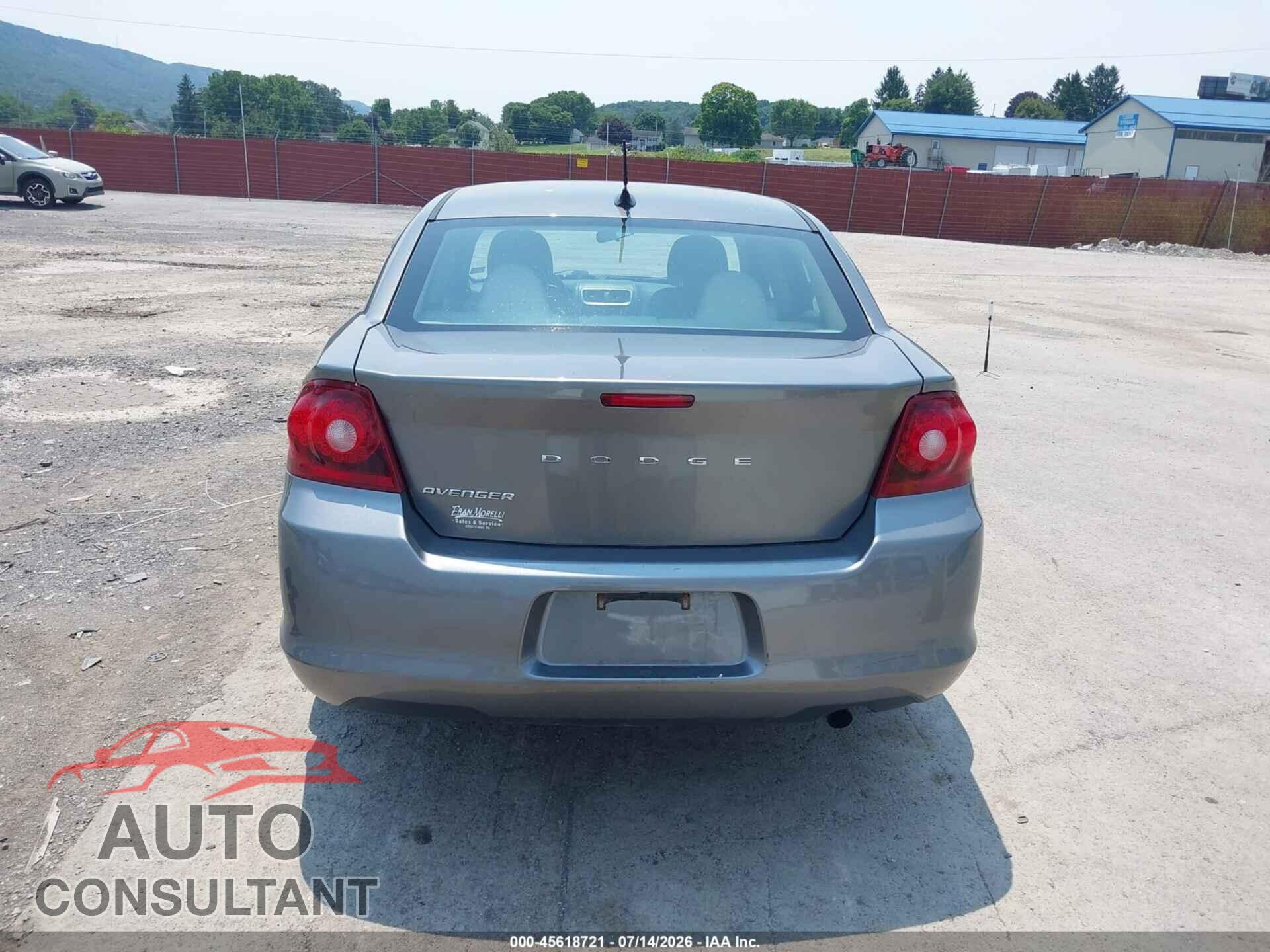 DODGE AVENGER 2012 - 1C3CDZCB0CN182247