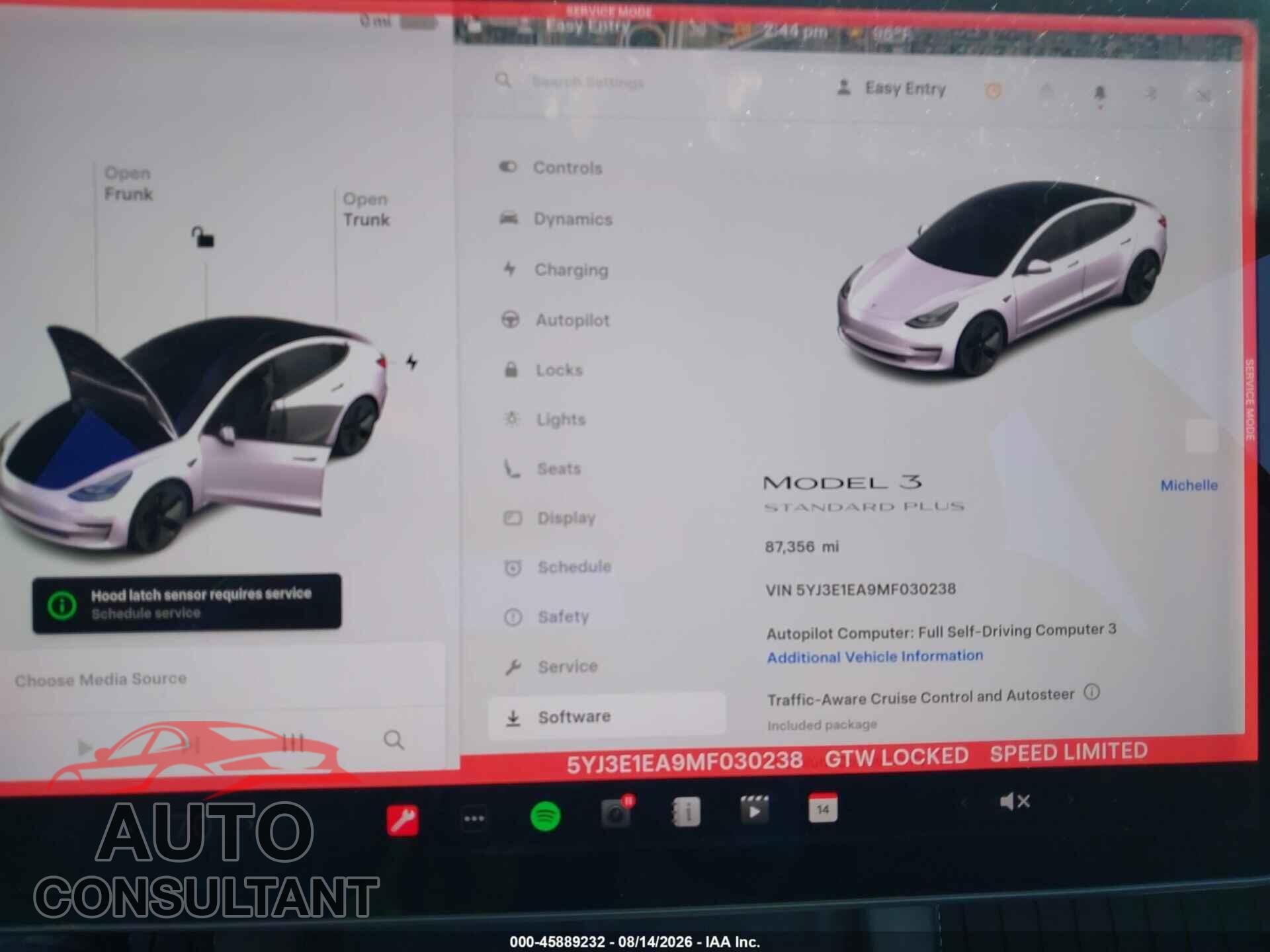 TESLA MODEL 3 2021 - 5YJ3E1EA9MF030238