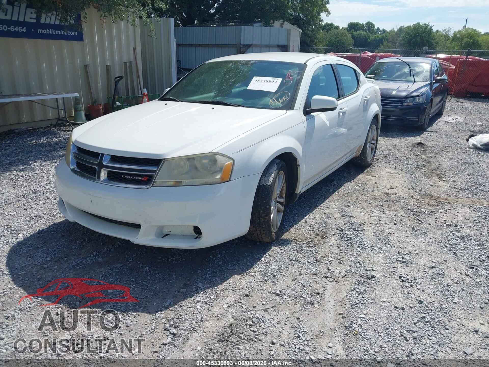 DODGE AVENGER 2012 - 1C3CDZCB4CN222202
