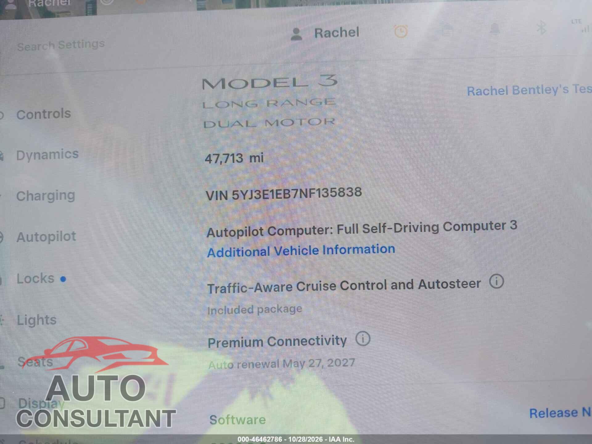 TESLA MODEL 3 2022 - 5YJ3E1EB7NF135838